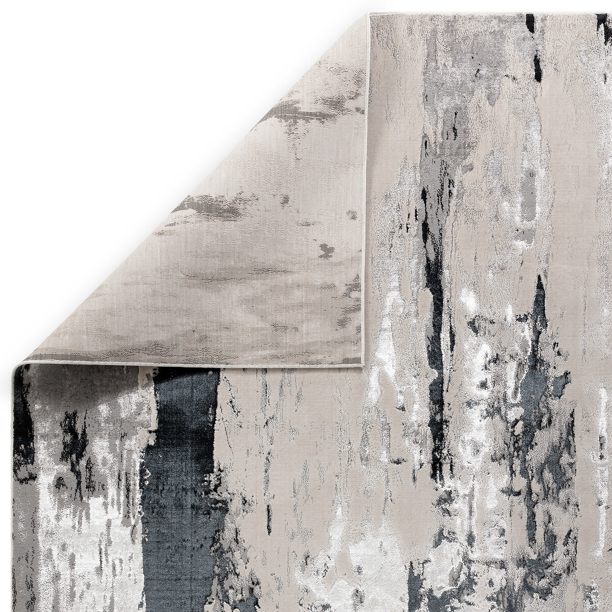 Abstract Metallic Runner Rug charcoal, SO'HOME