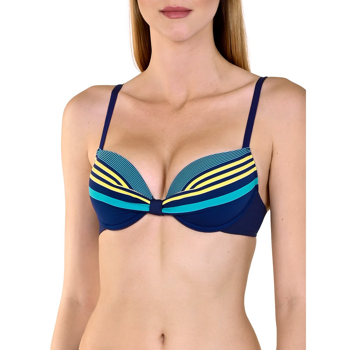 Haut maillot de bain push-up Dominica bleu, LISCA