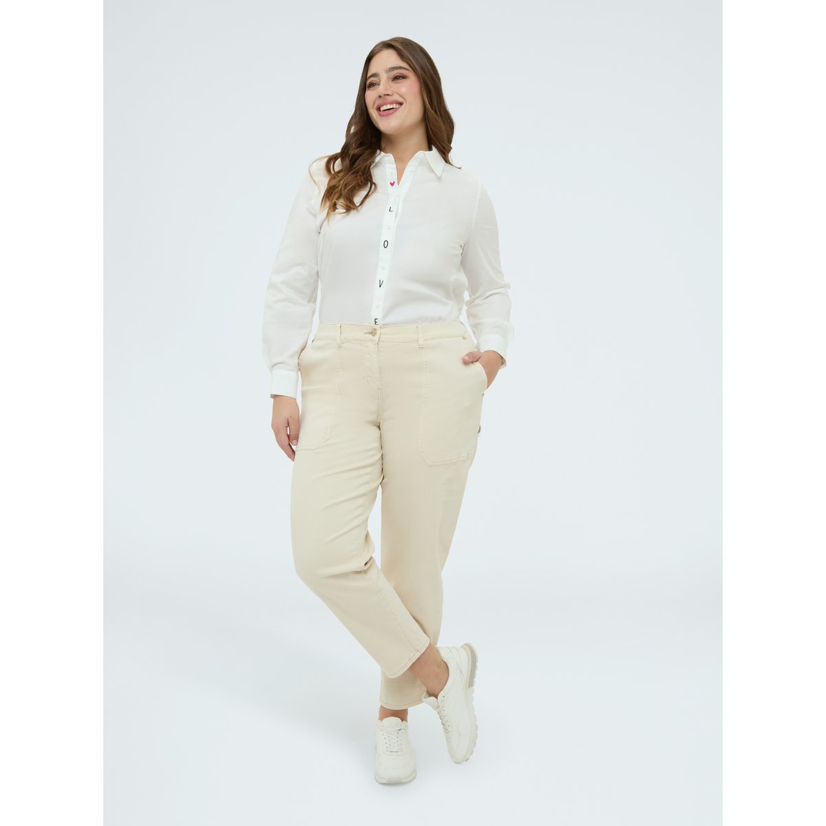 Pantalon Carrot Fit beige, FIORELLA RUBINO