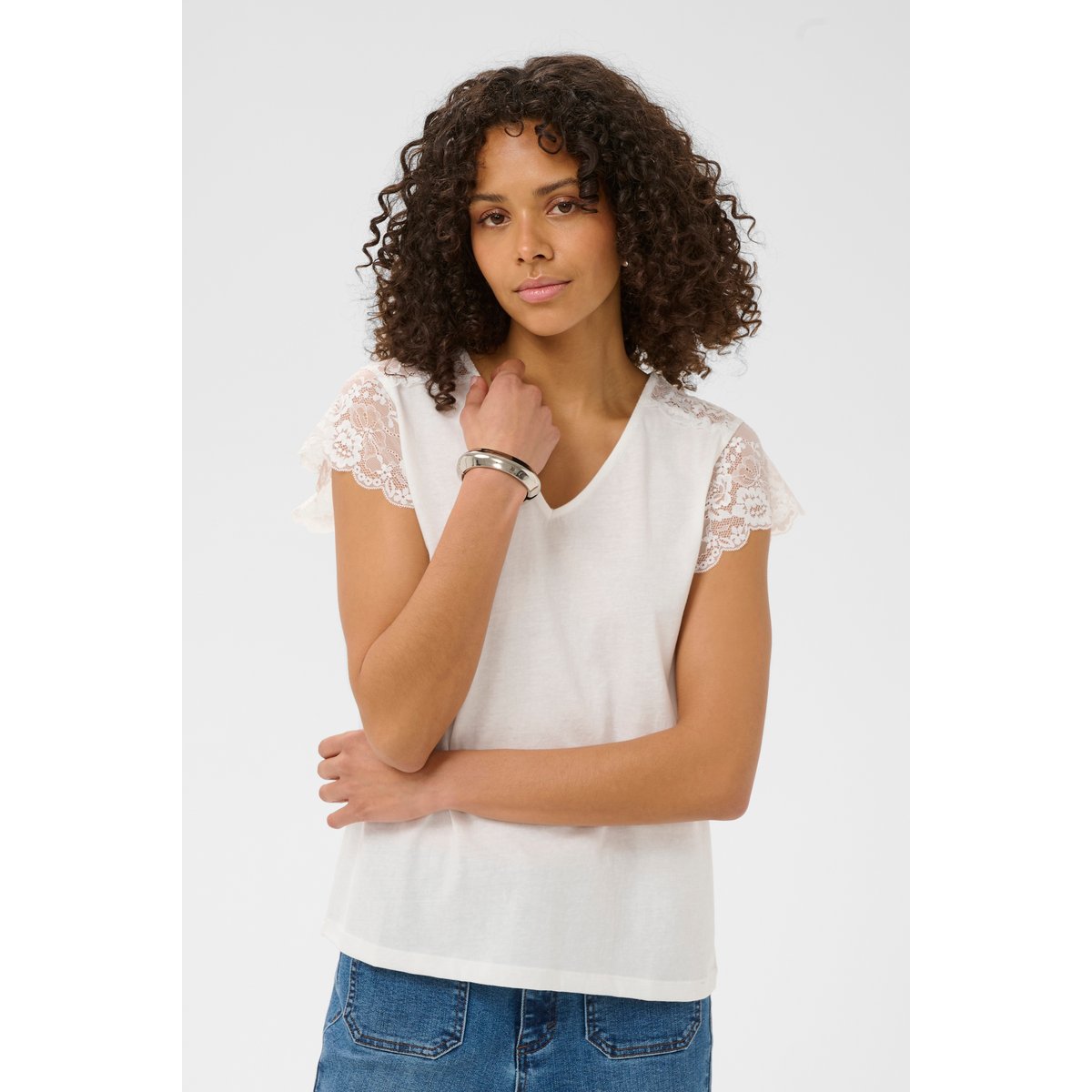 T-shirt à manches courtes blanc chalk, KAFFE