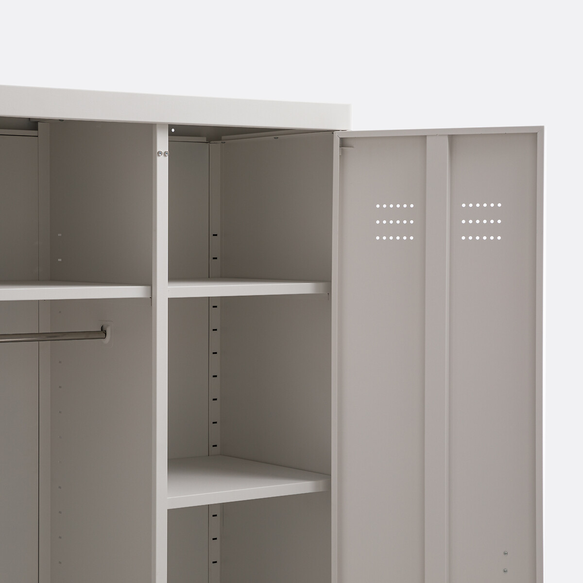 Armoire 2 portes, métal acier, Livona galet, LA REDOUTE INTERIEURS
