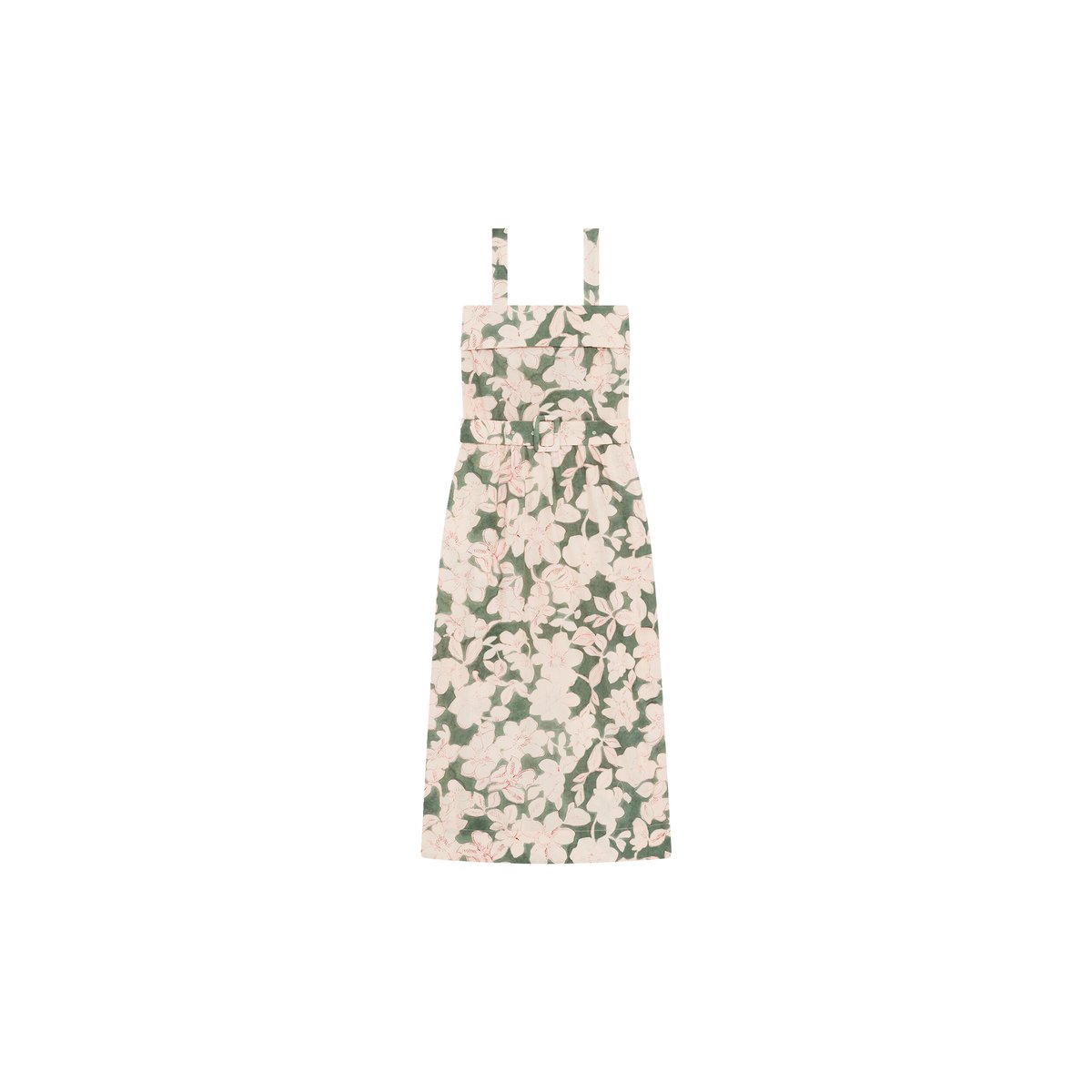 Robe fluide col carré ROBE RLYDIA vert, CAROLL
