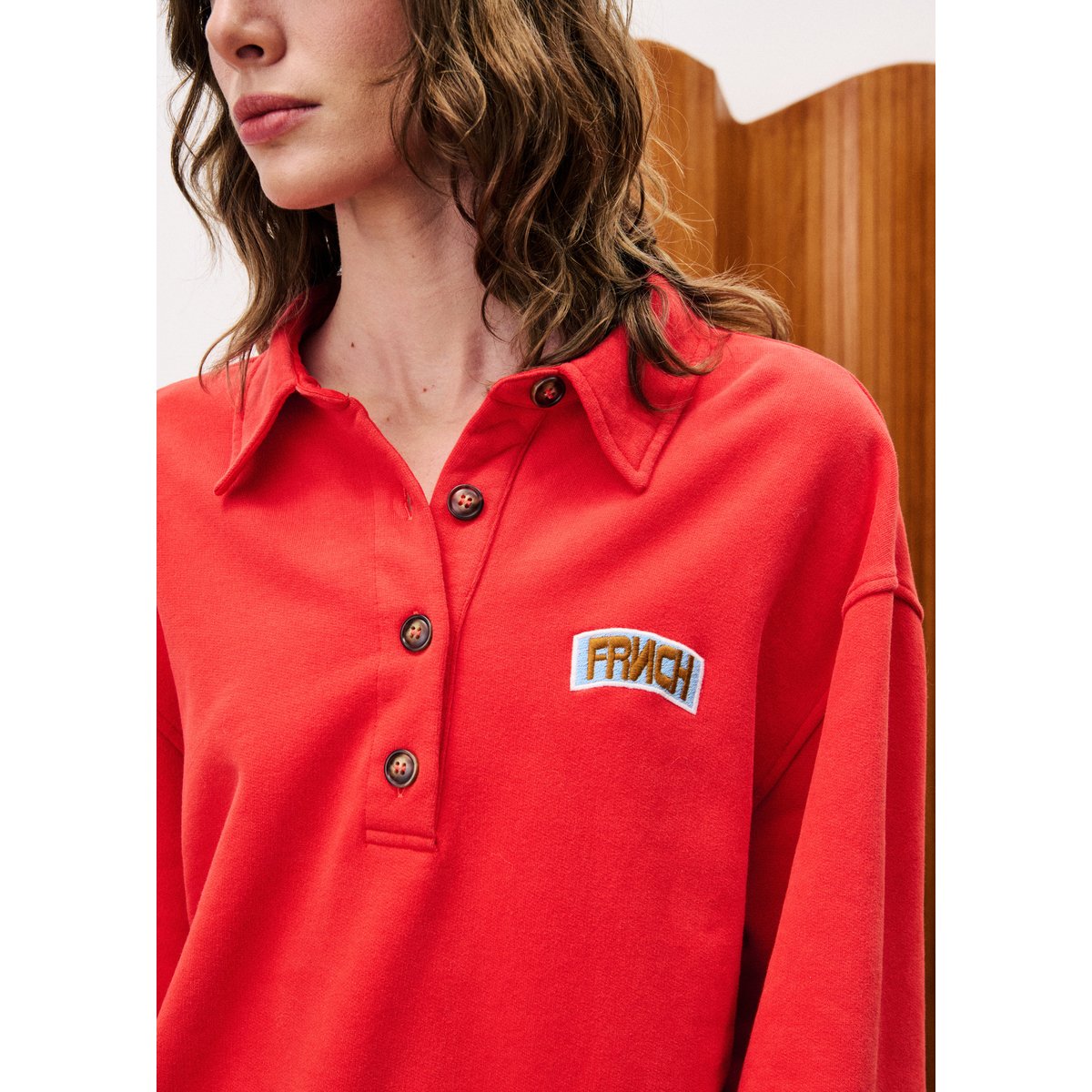 Sweatshirt  en coton TULIPE rouge, FRNCH