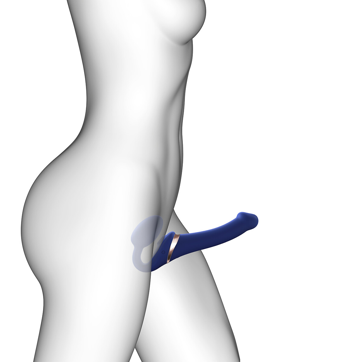 Multi orgasm bendable Strap-On S bleu nuit, STRAP-ON-ME