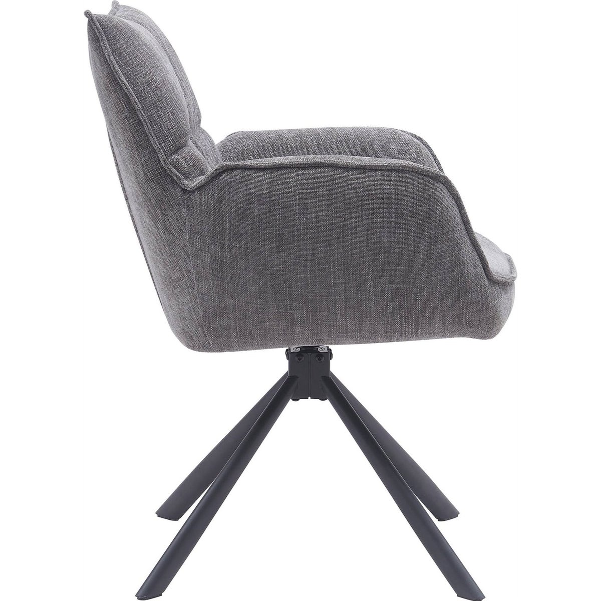 Chaise pivotante rembourrée avec accoudoirs graphite, RECOLLECTION