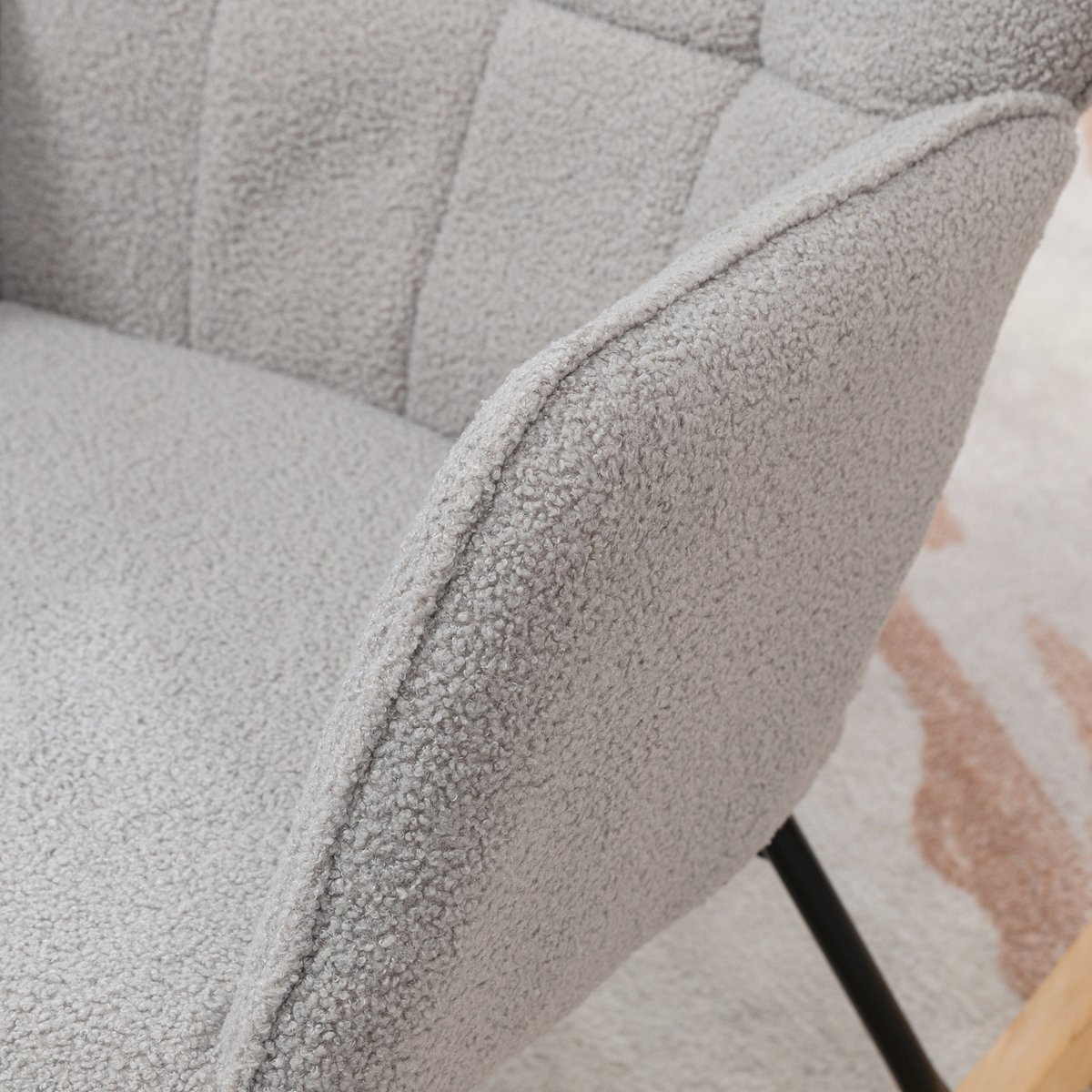 Fauteuil à bascule Imitation cachemire Gris gris clair, HOMCOM