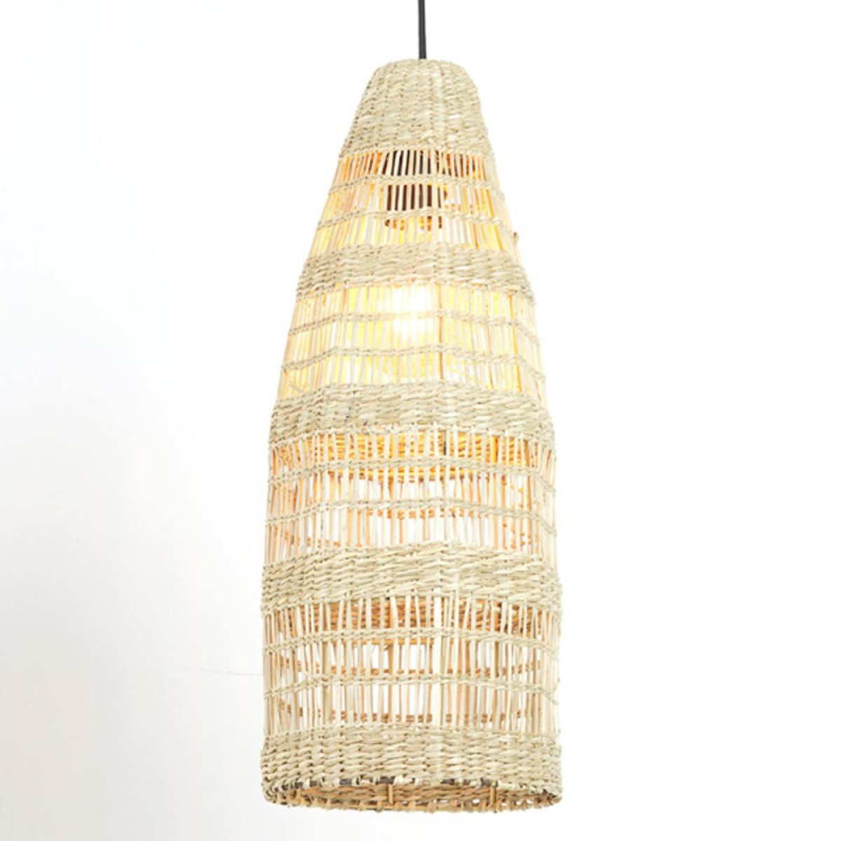 Petite Suspension Naturelle Latika Herbes Marines D20 beige, MILLUMINE