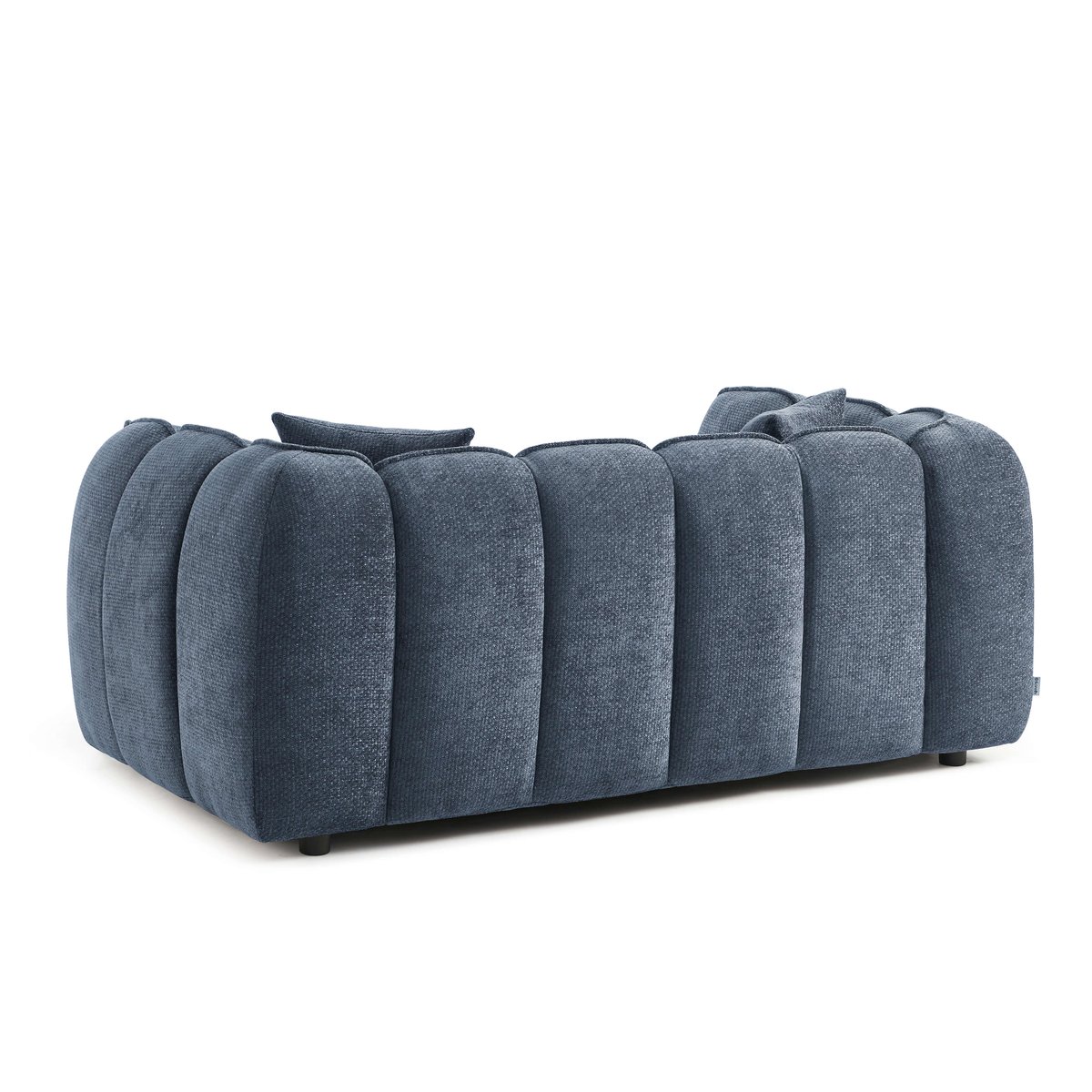 Canapé droit 2 places en tissu MATILDA bleu, SORELH