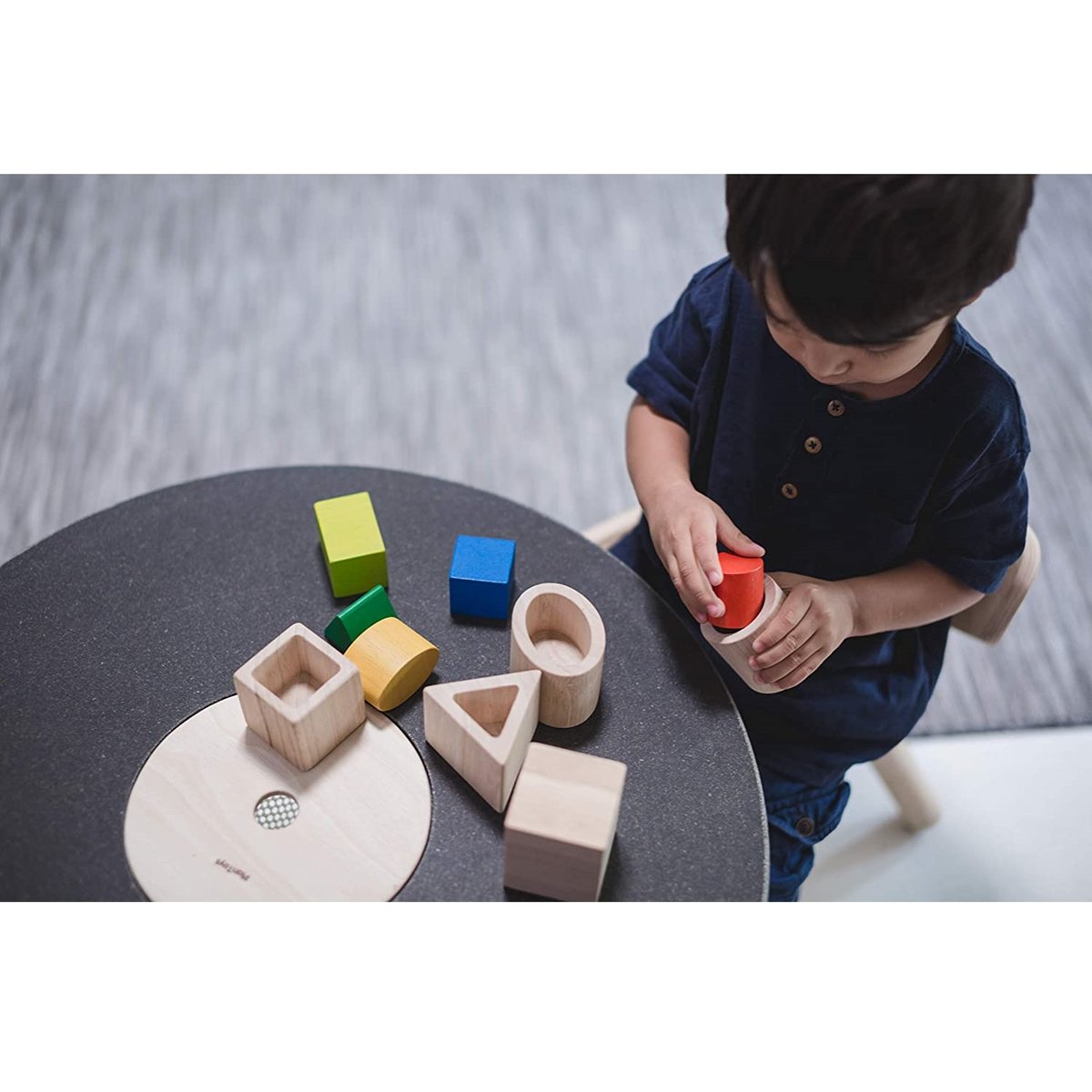 Formes géométriques à imbriquer beige, PLAN TOYS