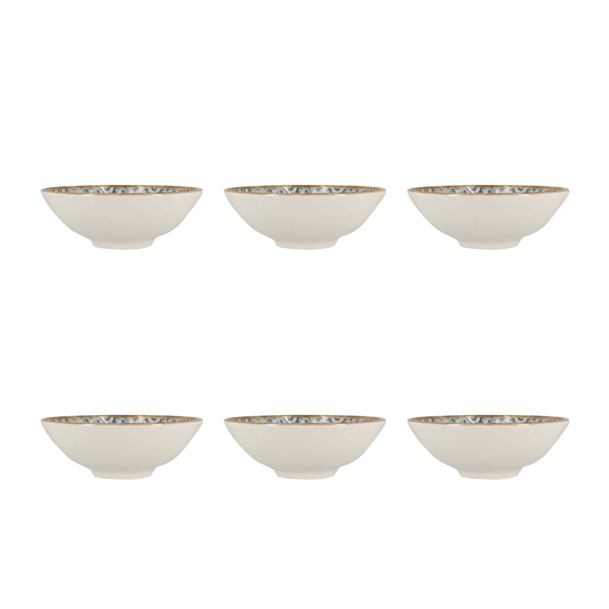 Lot de 6 coupelles 15cm en porcelaine, CALYPSO bleu, OGO LIVING
