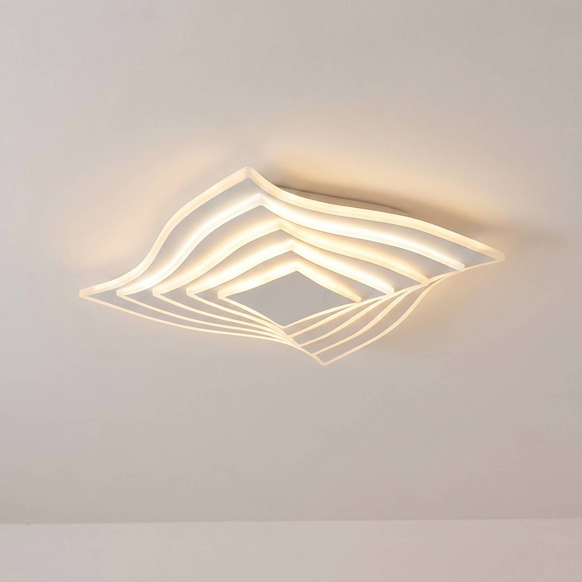 Plafonnier en métal moderneLED, Rebeka blanc, LINDBY