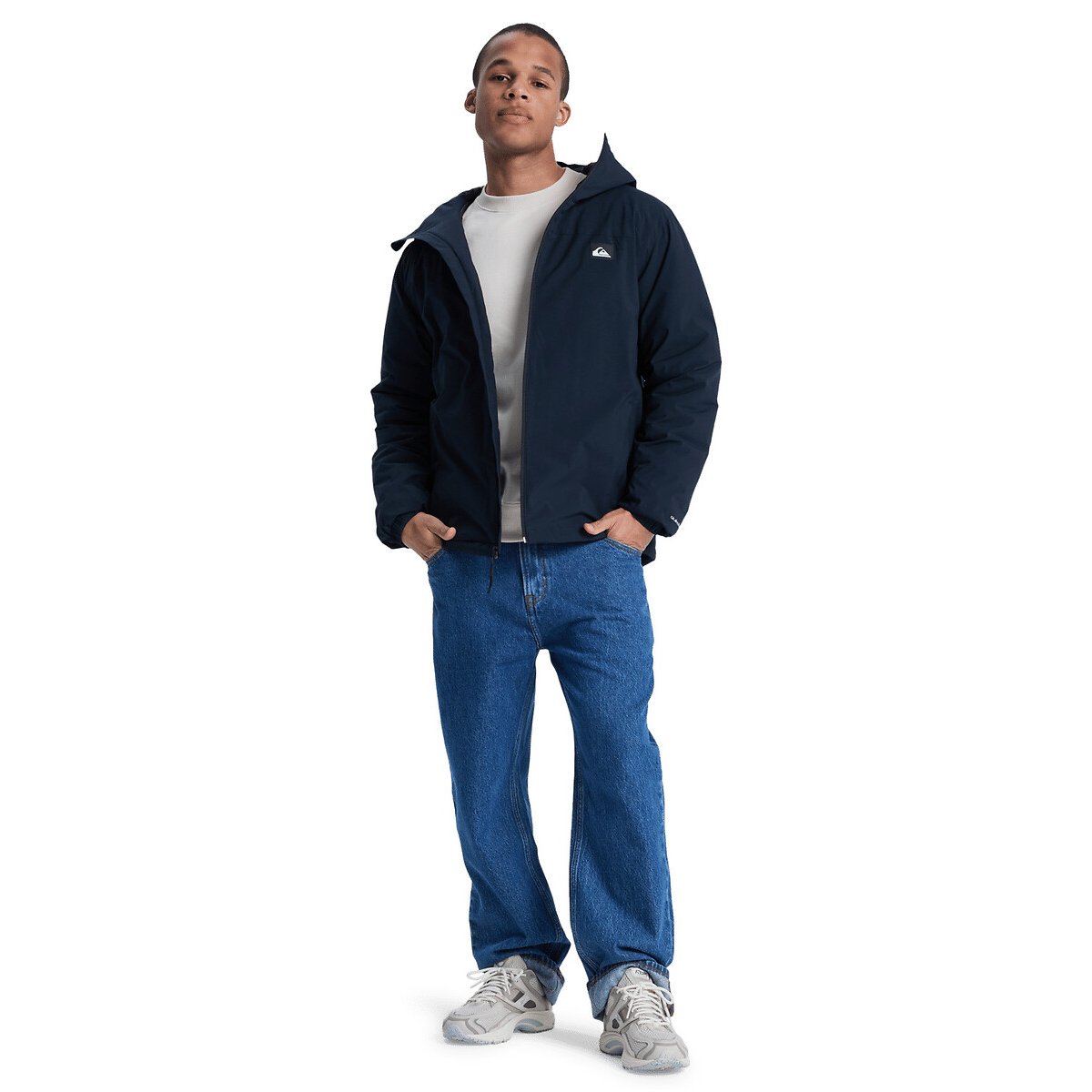 Overcast Hooded Windbreaker khaki, QUIKSILVER
