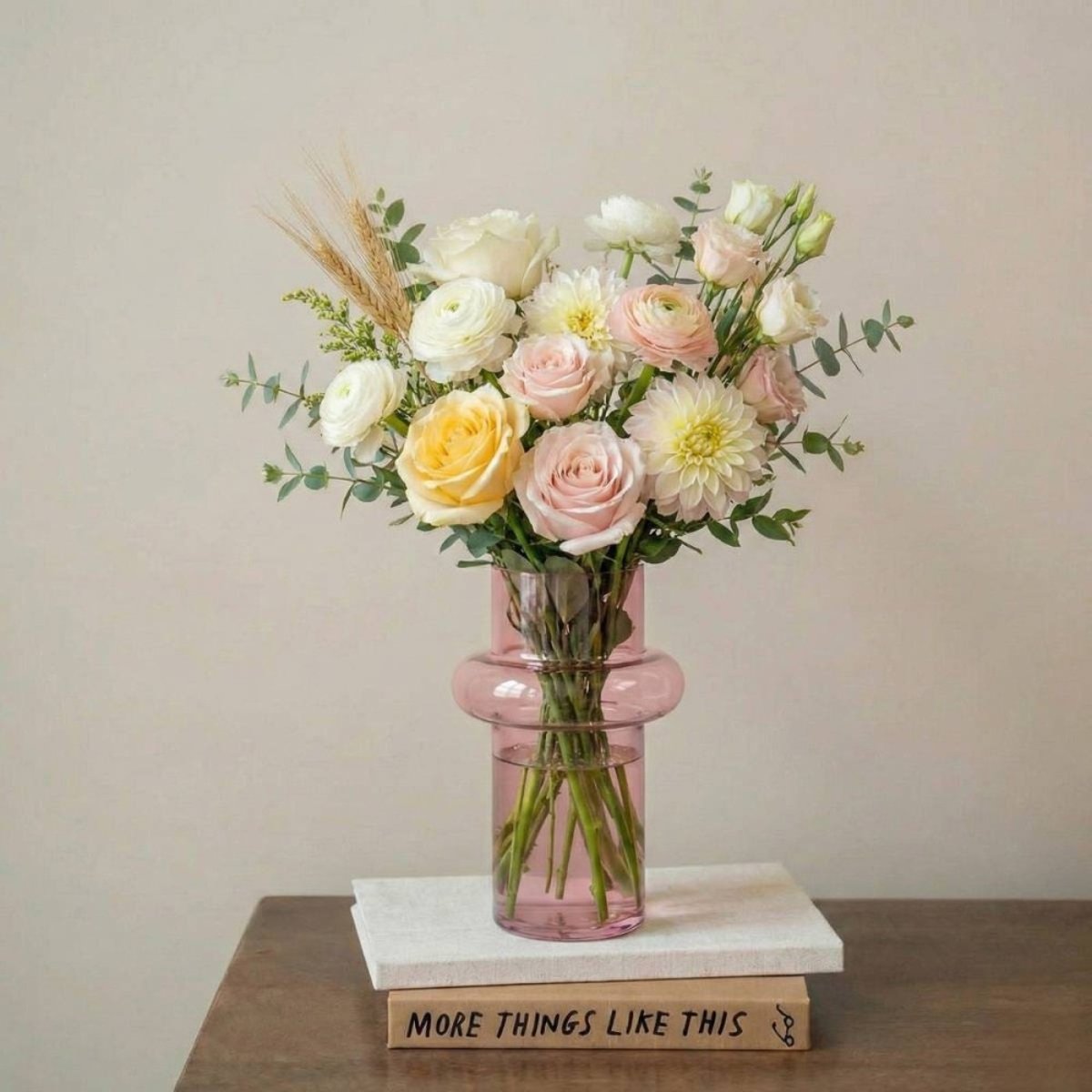 Vase anneau en verre, H20cm rose, DECOSTAR