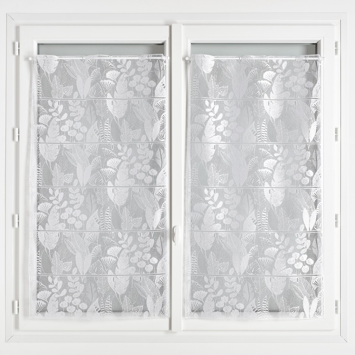 Modulable en maille avec motifs feuillage - QABANE blanc, HOME MAISON