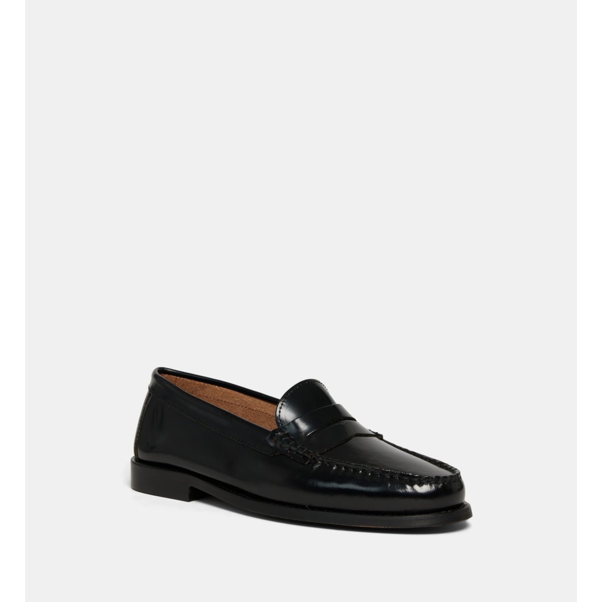 Mocassins plats thérèse en cuir noir, GALERIES LAFAYETTE