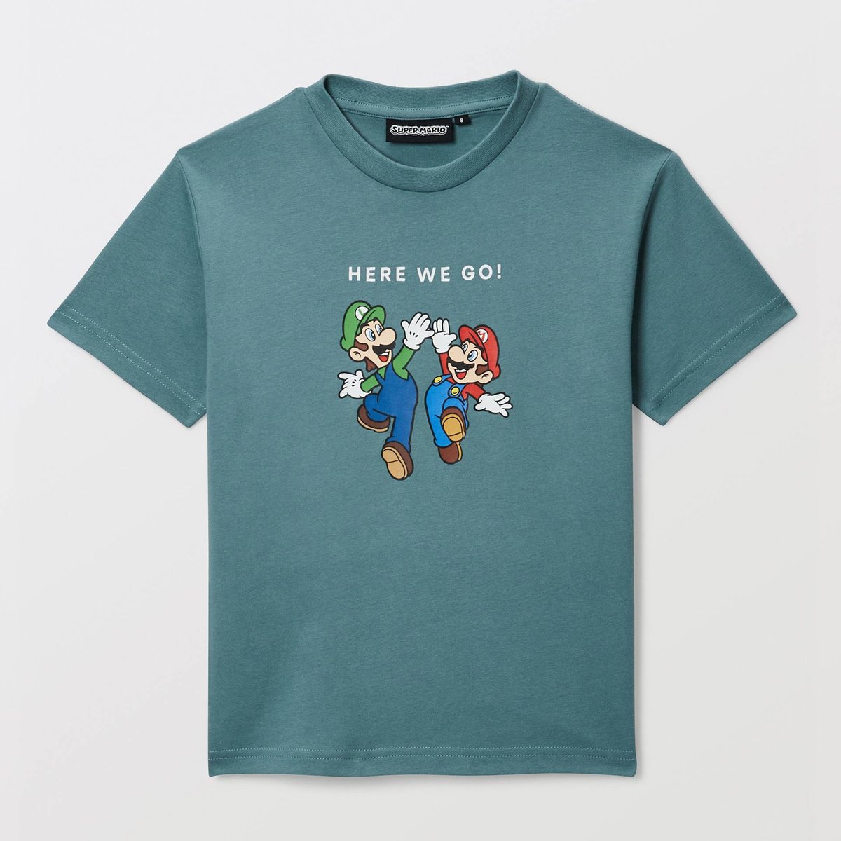 T-shirt MARIO KART manches courtes imprimé en coton BIO GOTS lagune, MONOPRIX