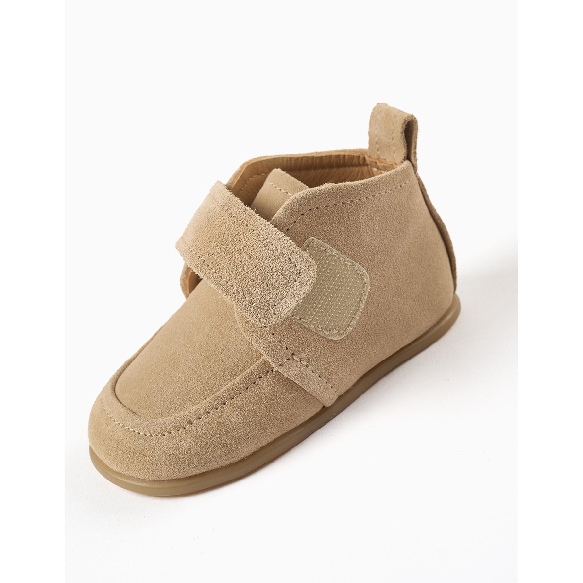 Bottines Barefoot en daim et à scratch beige, ZIPPY