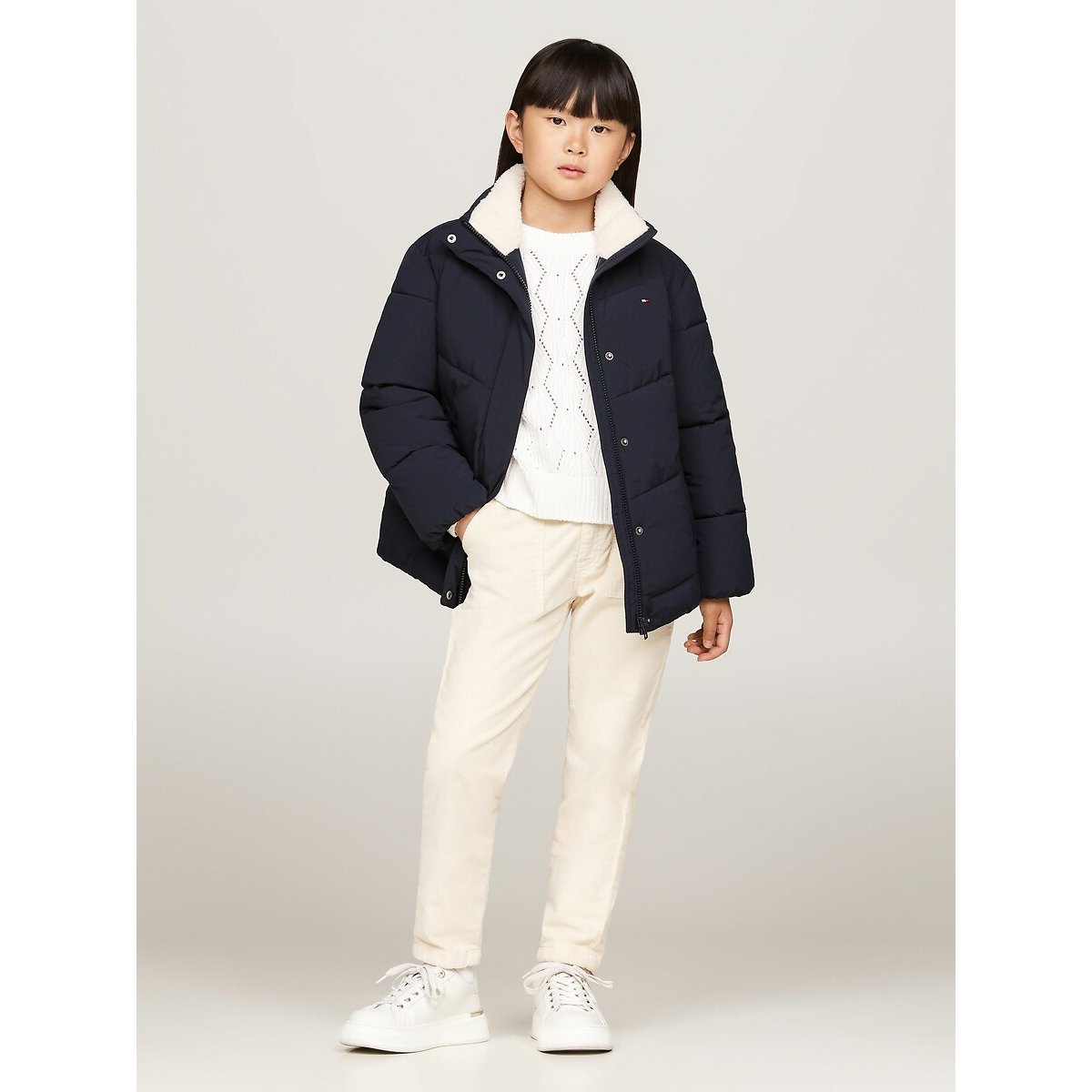 High Neck Padded Jacket navy blue, TOMMY HILFIGER