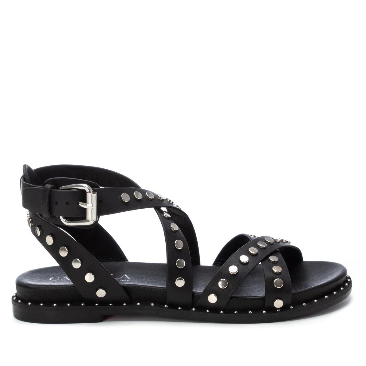 Sandale Plaine Boucle noir, CARMELA