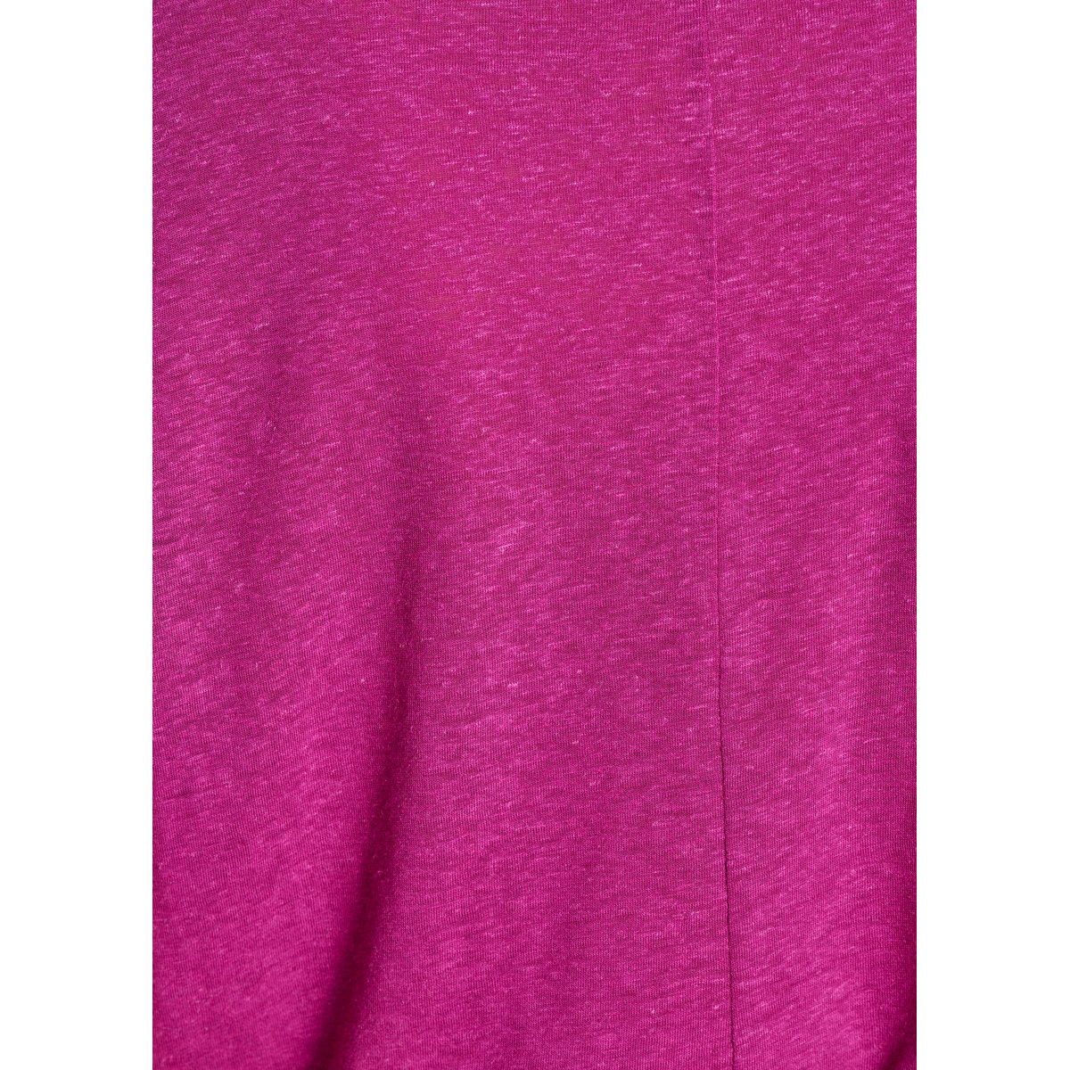 T-shirt droit en lyocell et lin à col rond fushia, LA FEE MARABOUTEE