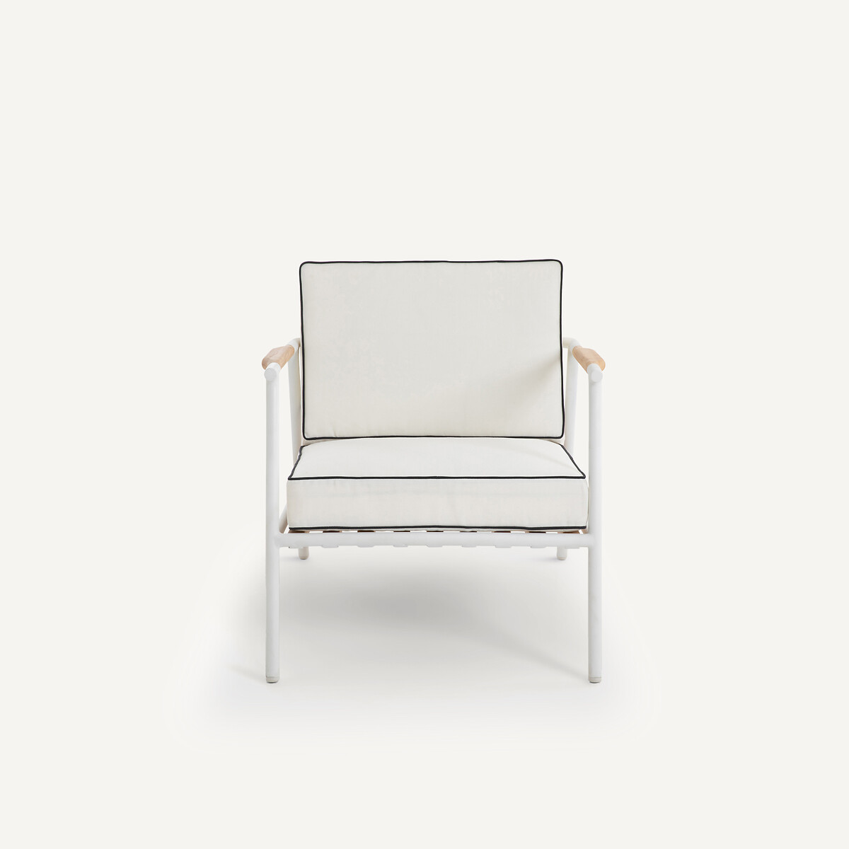 Fauteuil de jardin aluminium et teck, Isabbo blanc, AM.PM