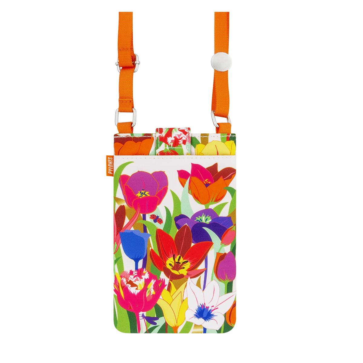 Pochette bandoulière pour portable Hold Me Tight tulipes, PYLONES