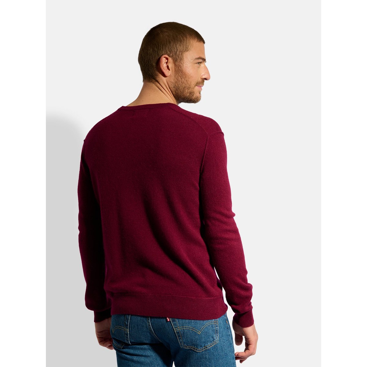 Pull Col V Bordeaux Tom bordeaux, JUST CASHMERE