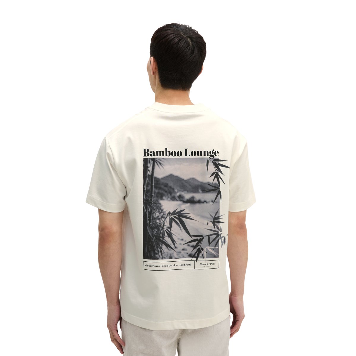 T-shirt loose avec un imprimé estival dans le dos blanc naturel, MARC O'POLO