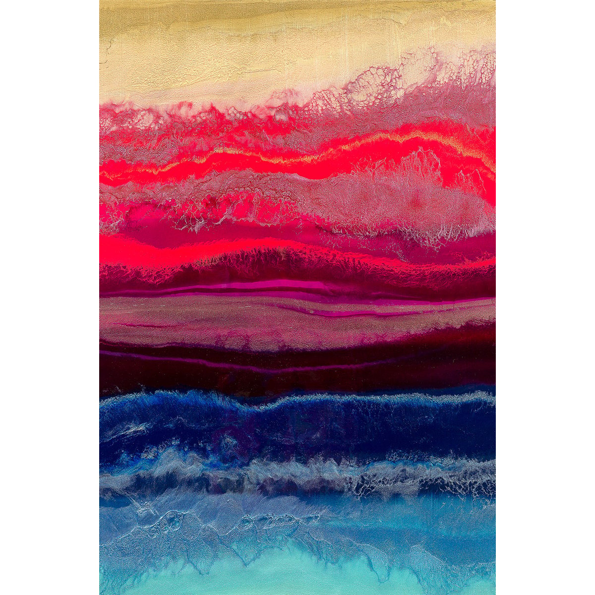 Tableau red blue contrast tableau alu dibond, HEXOA