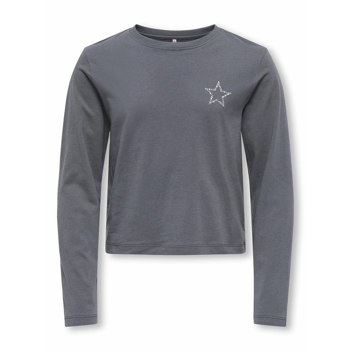 T-shirt manches longues, imprimé poitrine gris anthracite, KIDS ONLY
