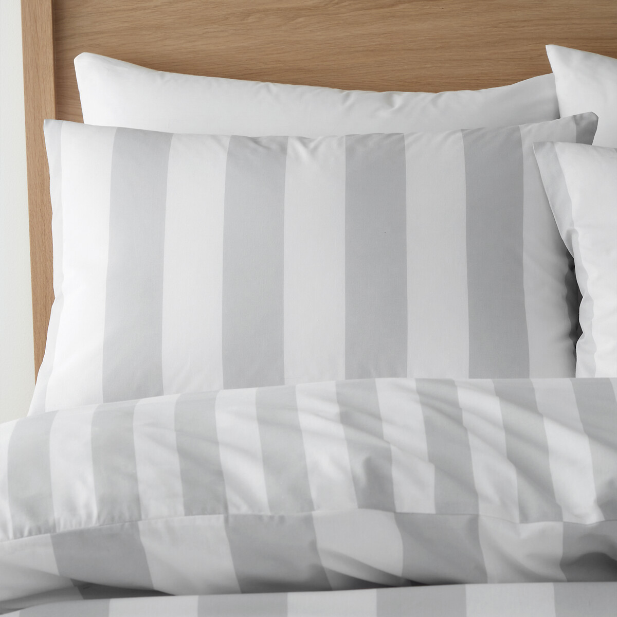 Cove Stripe Duvet Cover and Pillowcase Set - Silver silver-coloured, CATHERINE LANSFIELD
