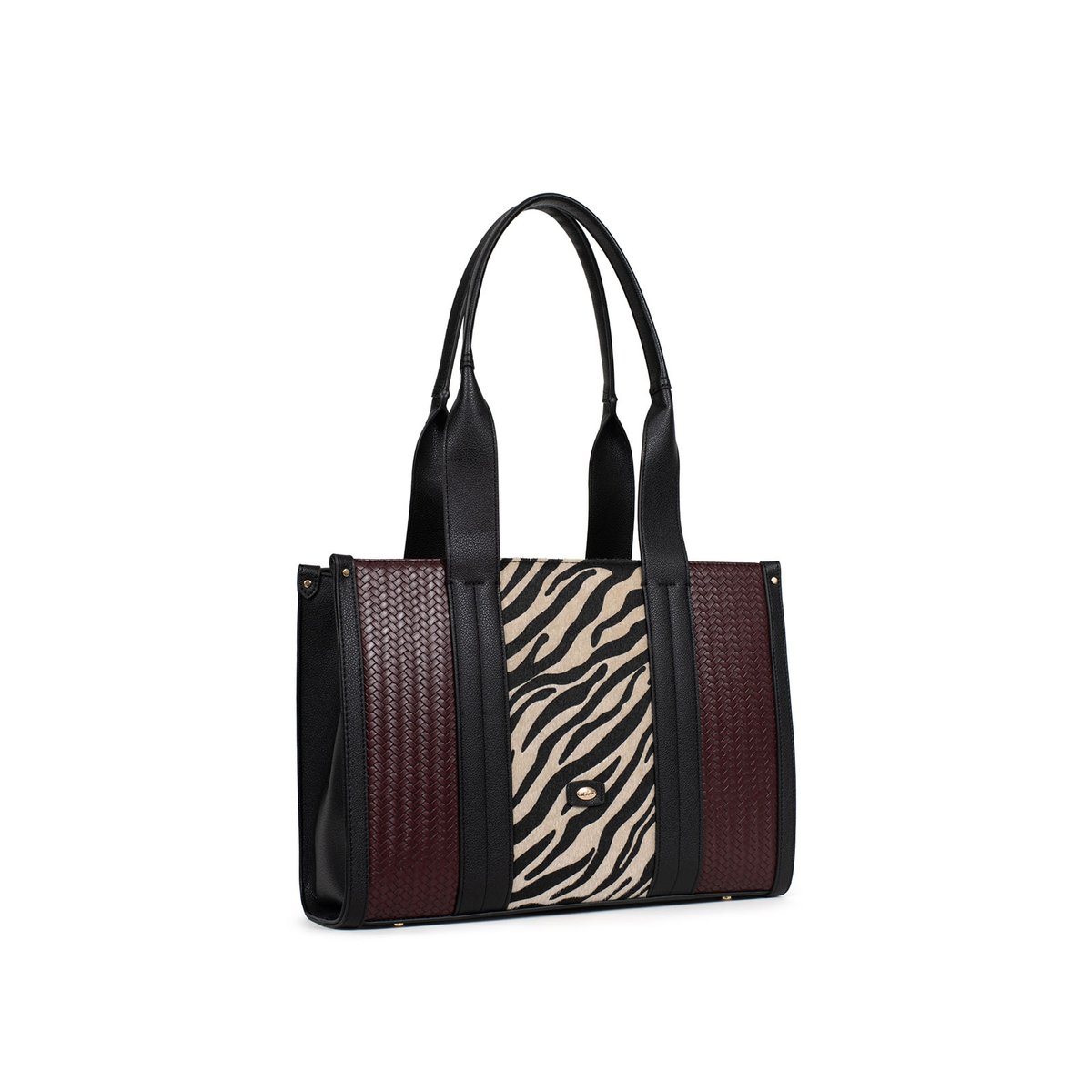 Sac porté épaule 2 anses ZOÉ noir, HEXAGONA