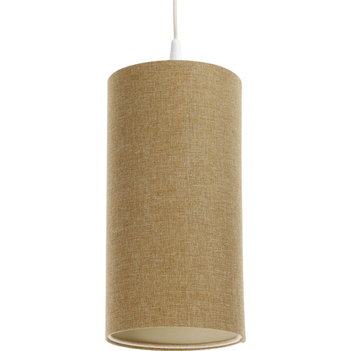 Suspension en lin rond Boho Elegant lin naturel et rotin clair, BPS KONCEPT