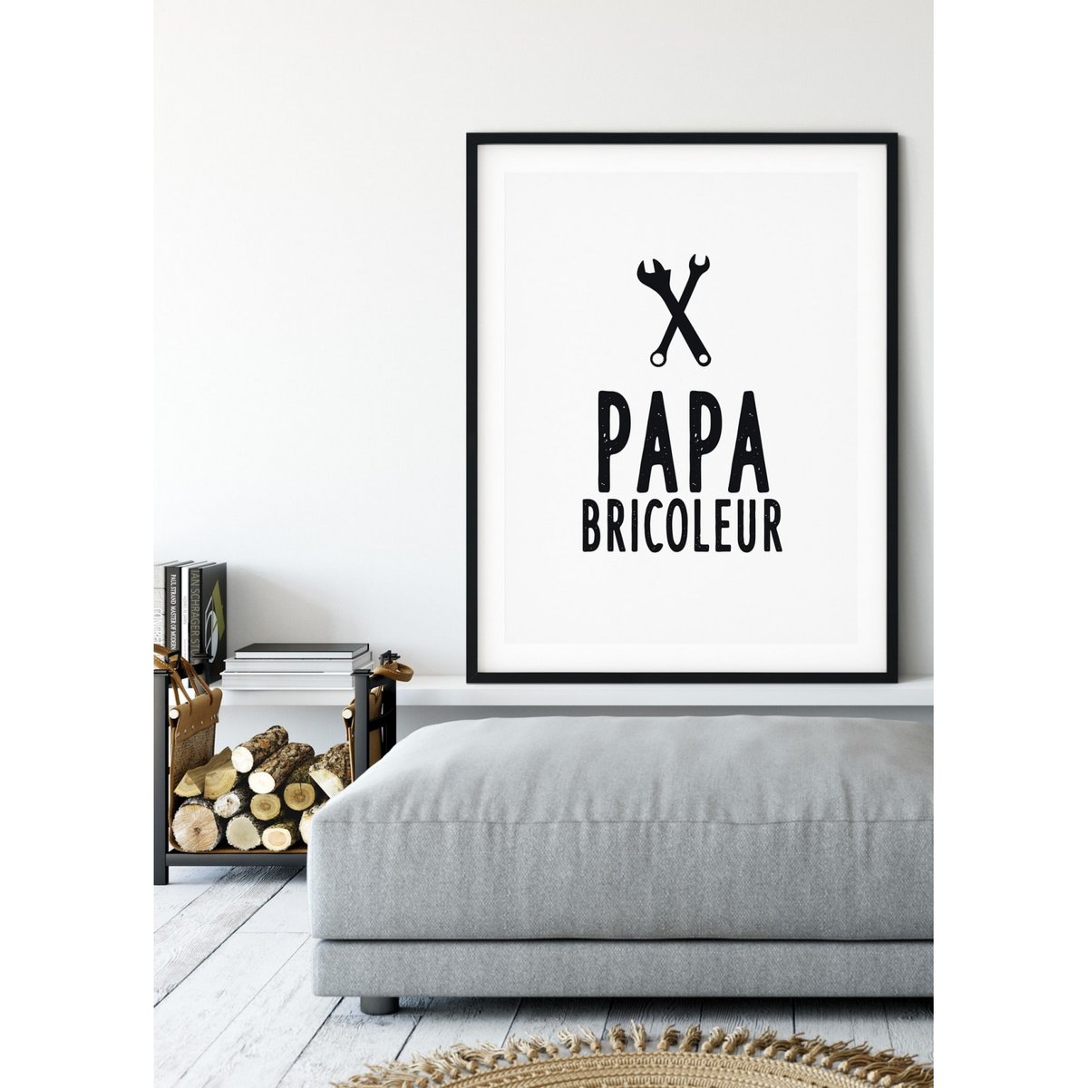 Affiche 'Papa bricoleur' blanc, L'AFFICHERIE