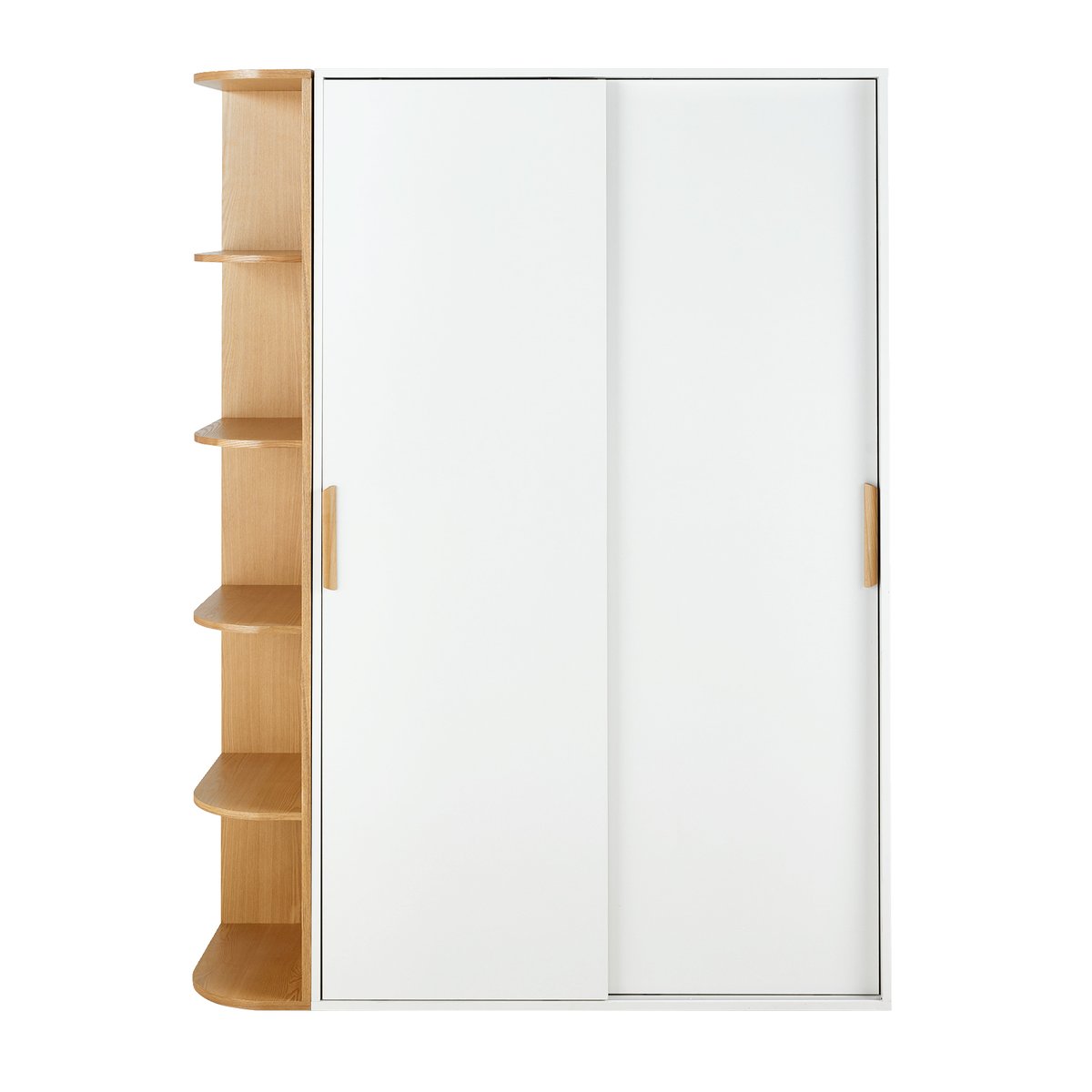 Armoire 2 portes coulissantes + bibliothèque JAPI blanc, VERTBAUDET