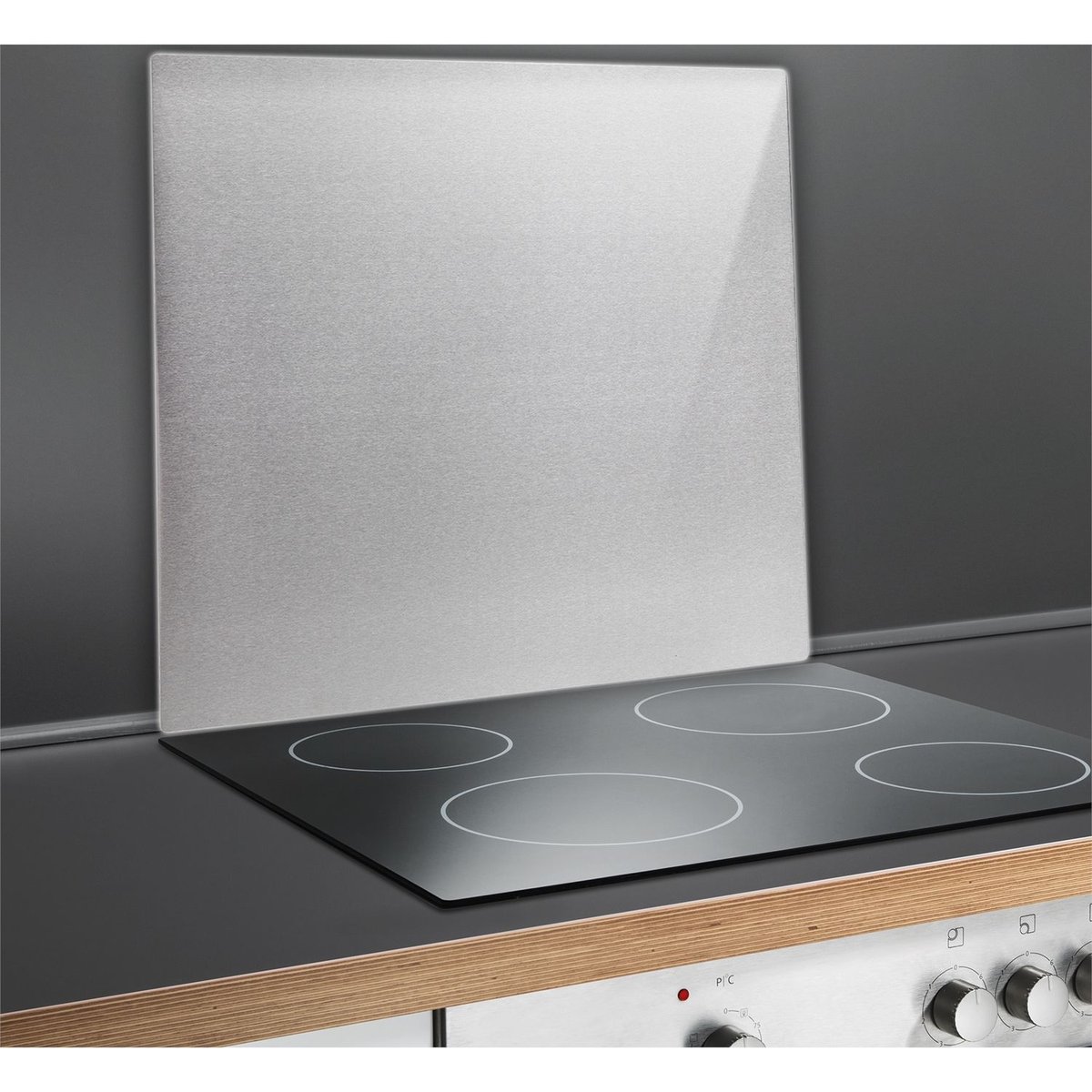 Fond de hotte en acier inox brossé PALO gris, WENKO