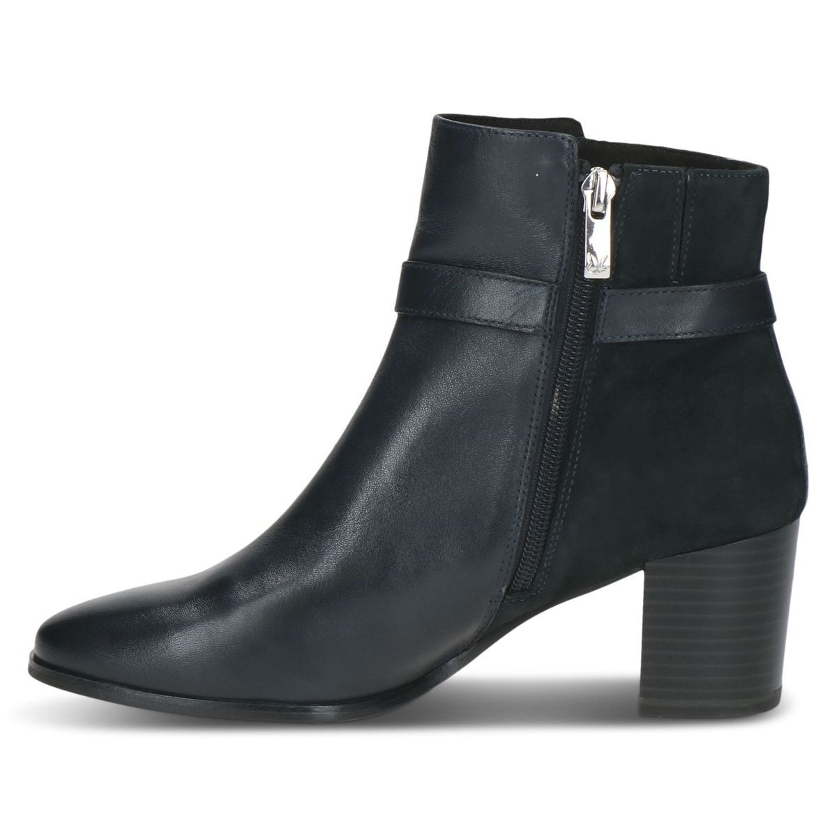 Bottine en cuir bleu blue océan combiné, CAPRICE