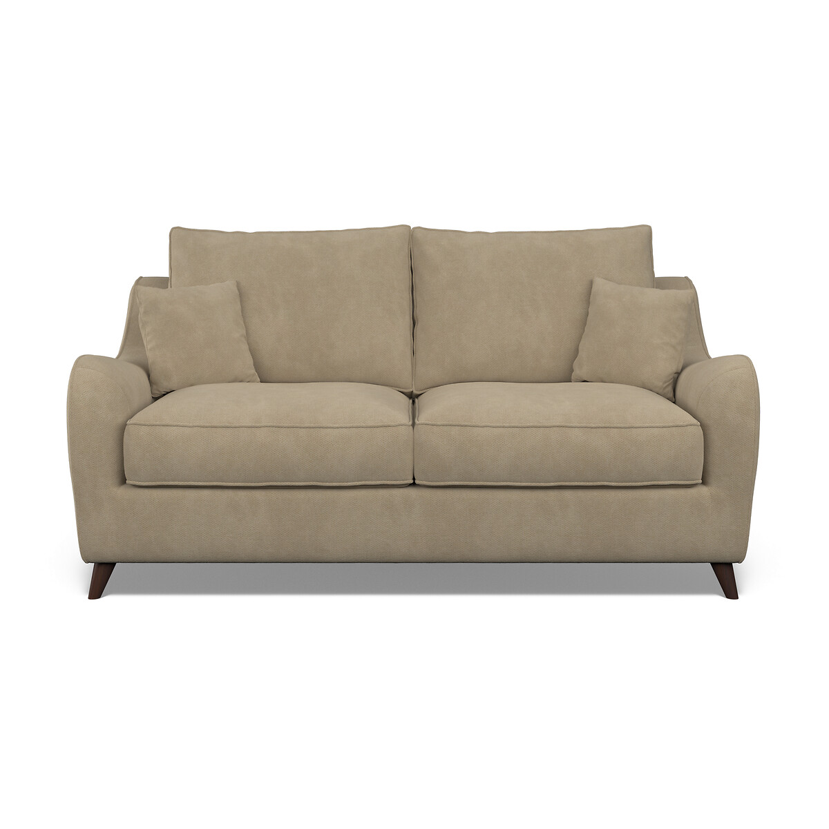 Amelia Soft Brushed 2 Seater Sofa with Dark Wood Legs linen, ÉDITÉ