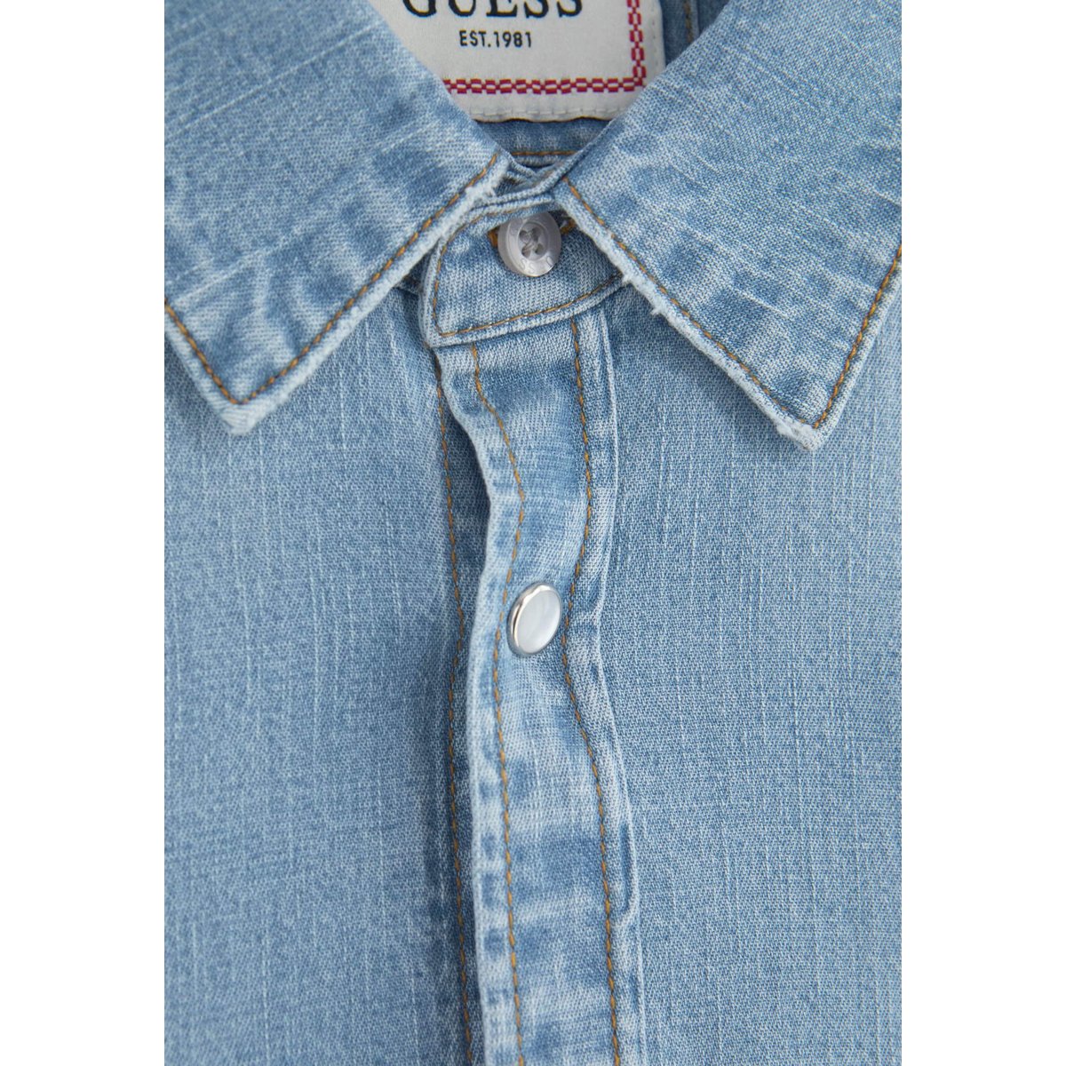 Chemise En Jean Coupe Slim bleu ciel, GUESS