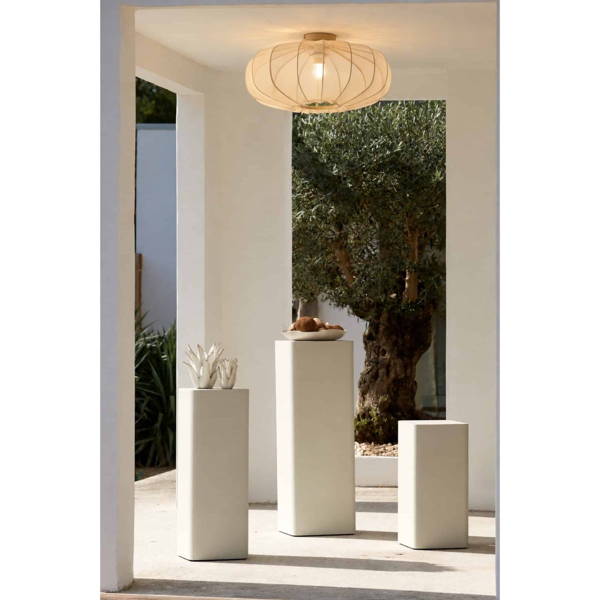 Plafonnier Textiles PLUMALIA sable, LIGHT & LIVING 