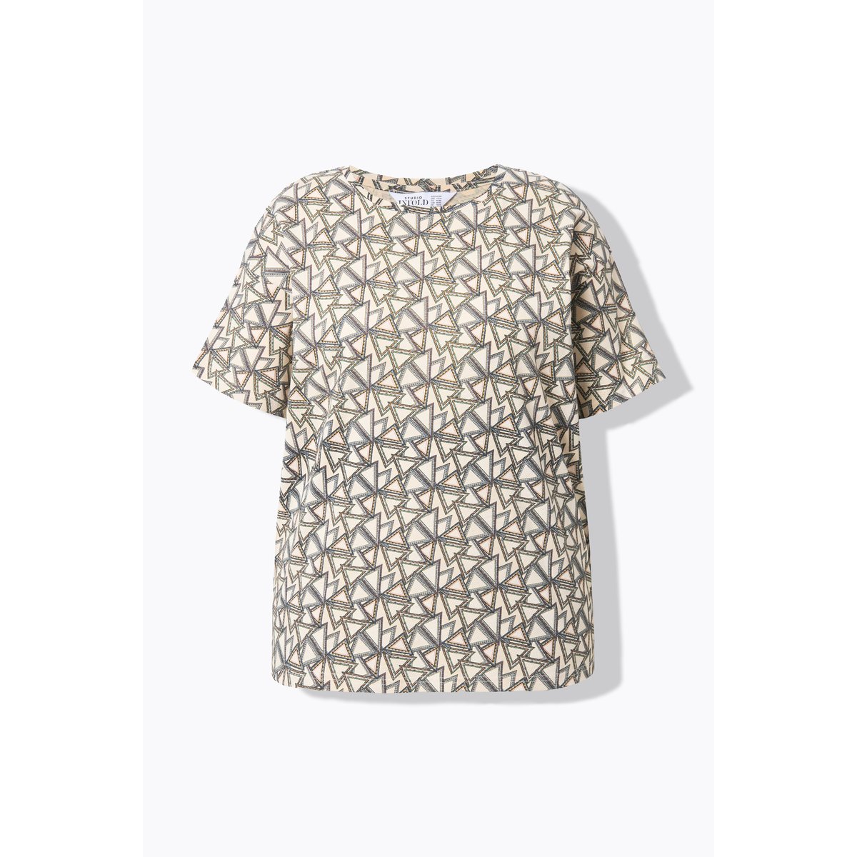 T-shirt oversize, motif graphique beige clair, STUDIO UNTOLD