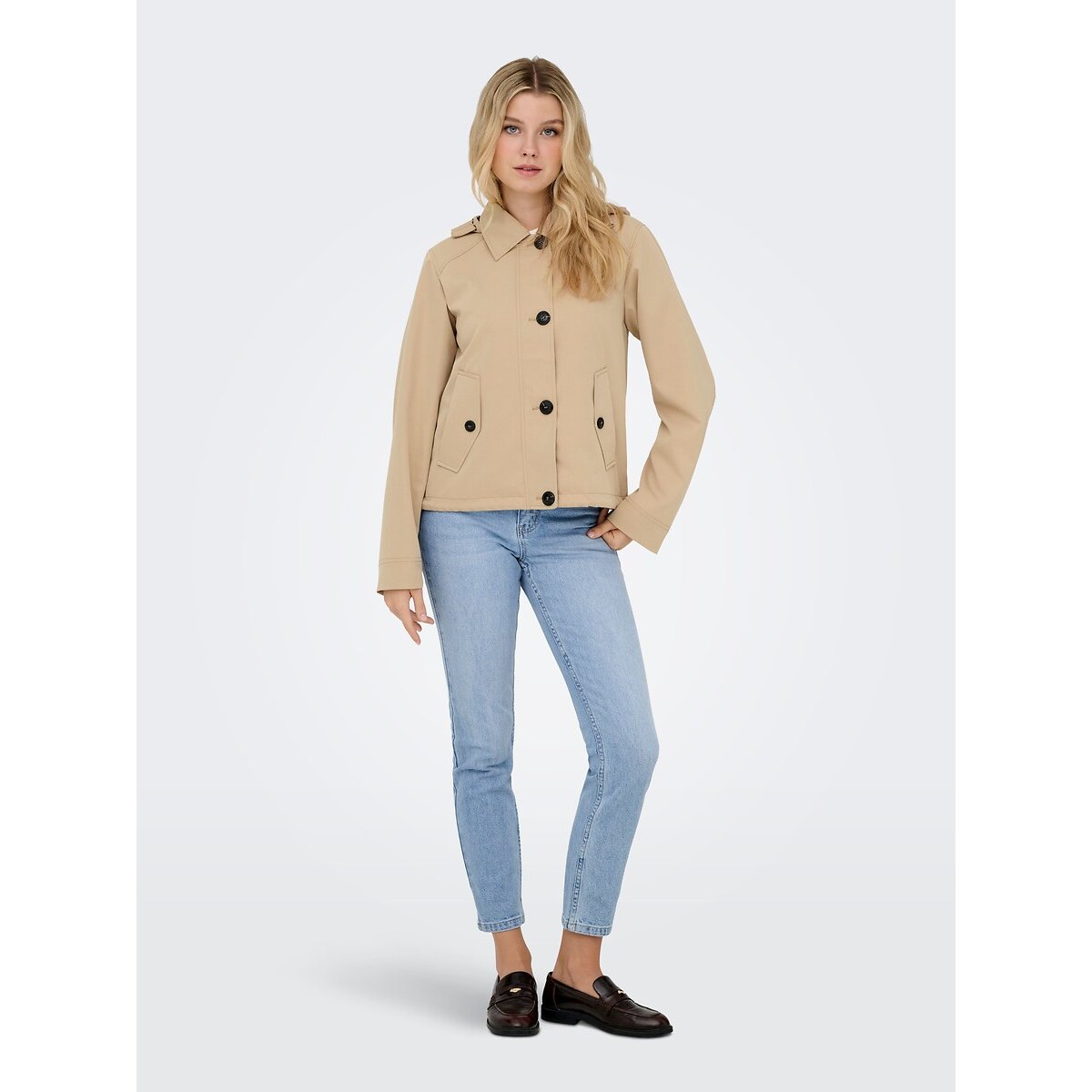 Parka à capuche beige, ONLY