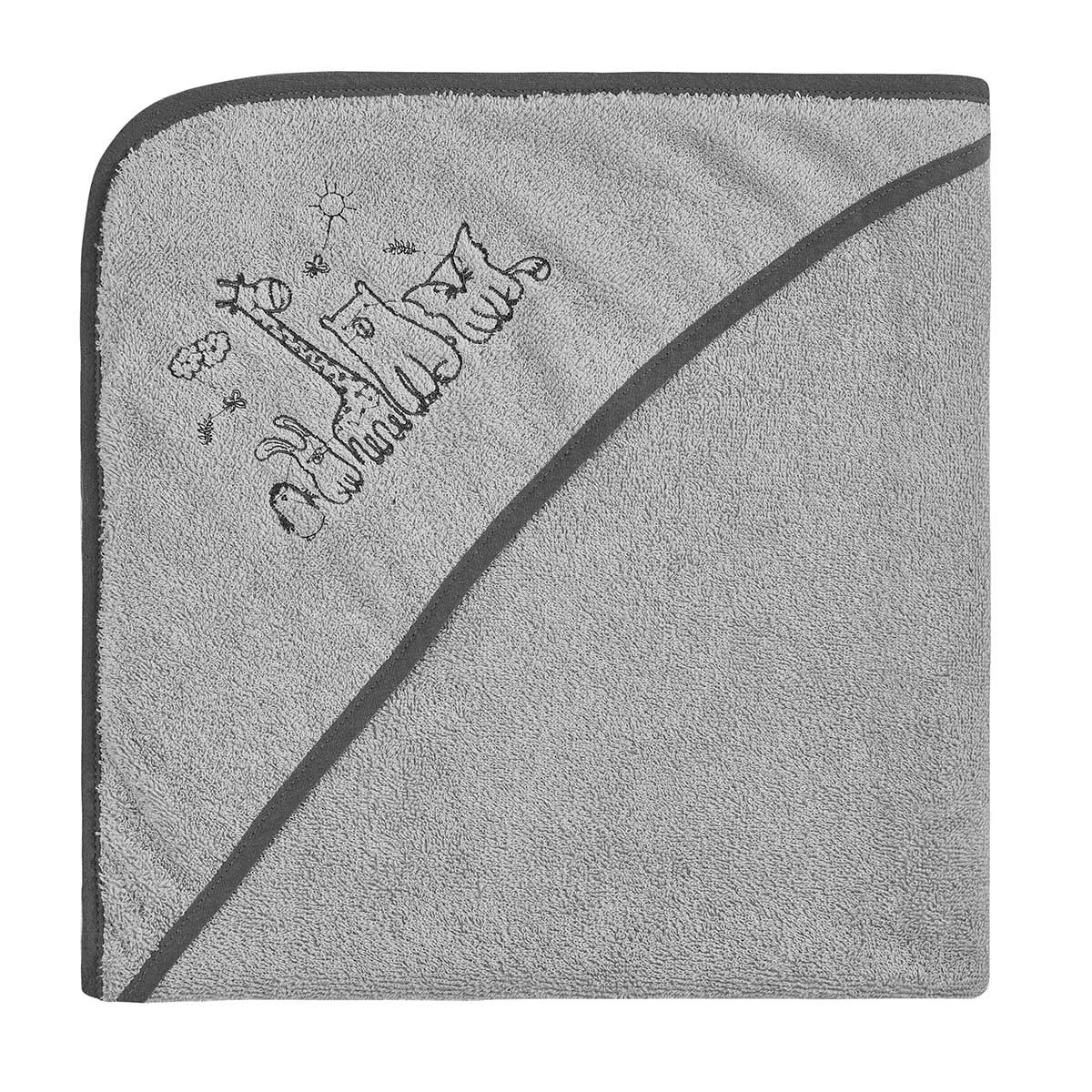 Cape de bain bébé BABY JUNGLE gris cendré, SENSEI MAISON