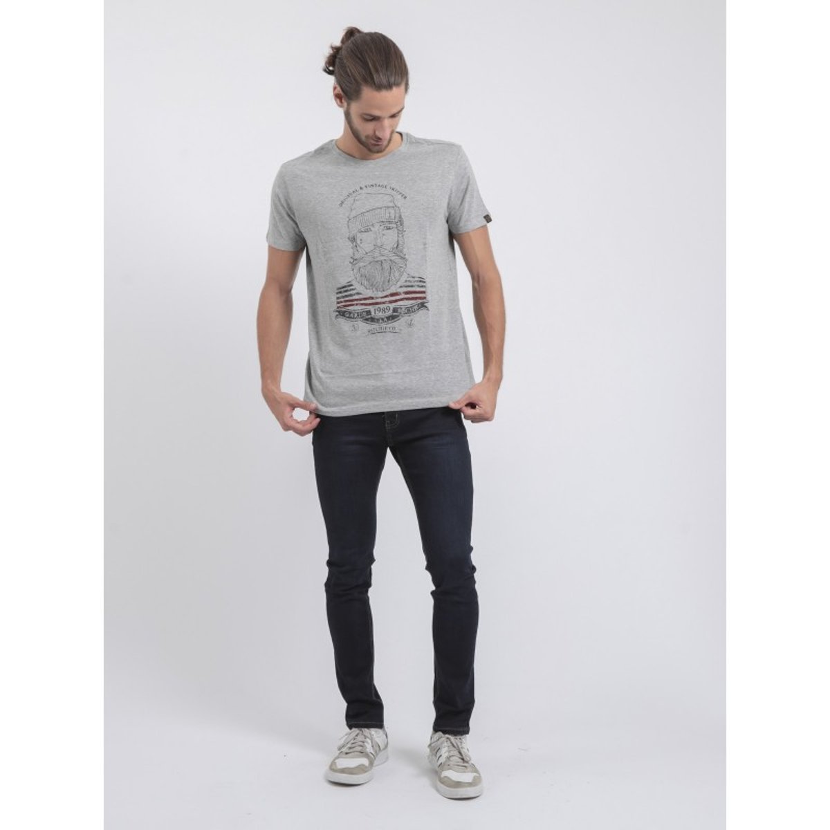 T-shirt Col Rond Pur Coton Jabrun gris, RITCHIE