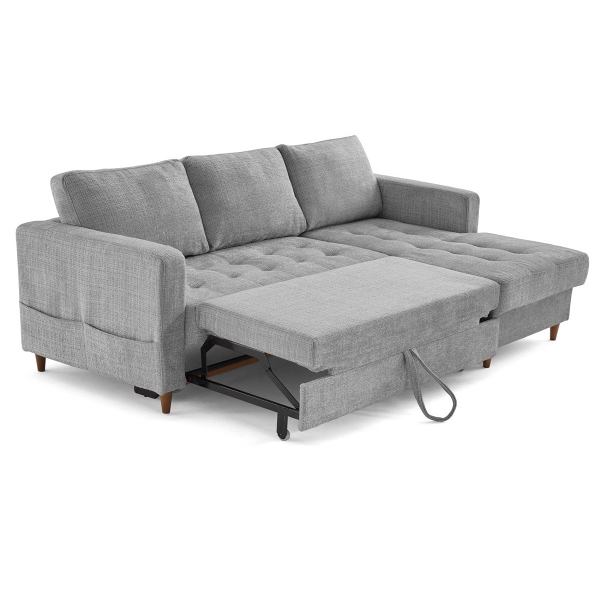Canapé d'Angle Convertible 4 places - ANNA gris, BEST MOBILIER