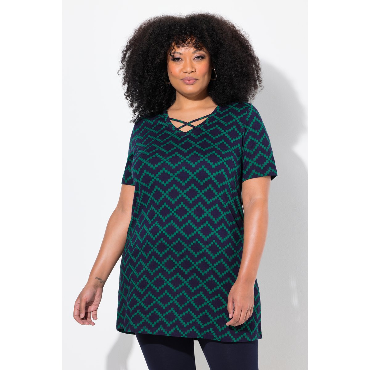T-shirt long manches courtes marine, ULLA POPKEN