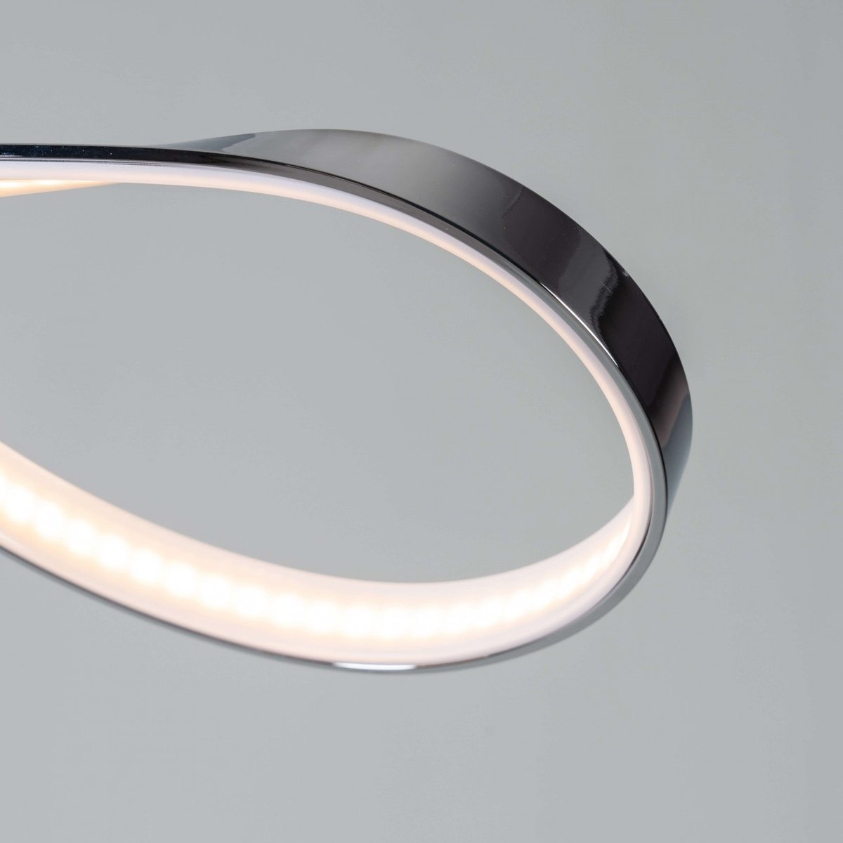 Plafonnier LED design ruban infini - ACHT argenté / chromé, KOSILUM