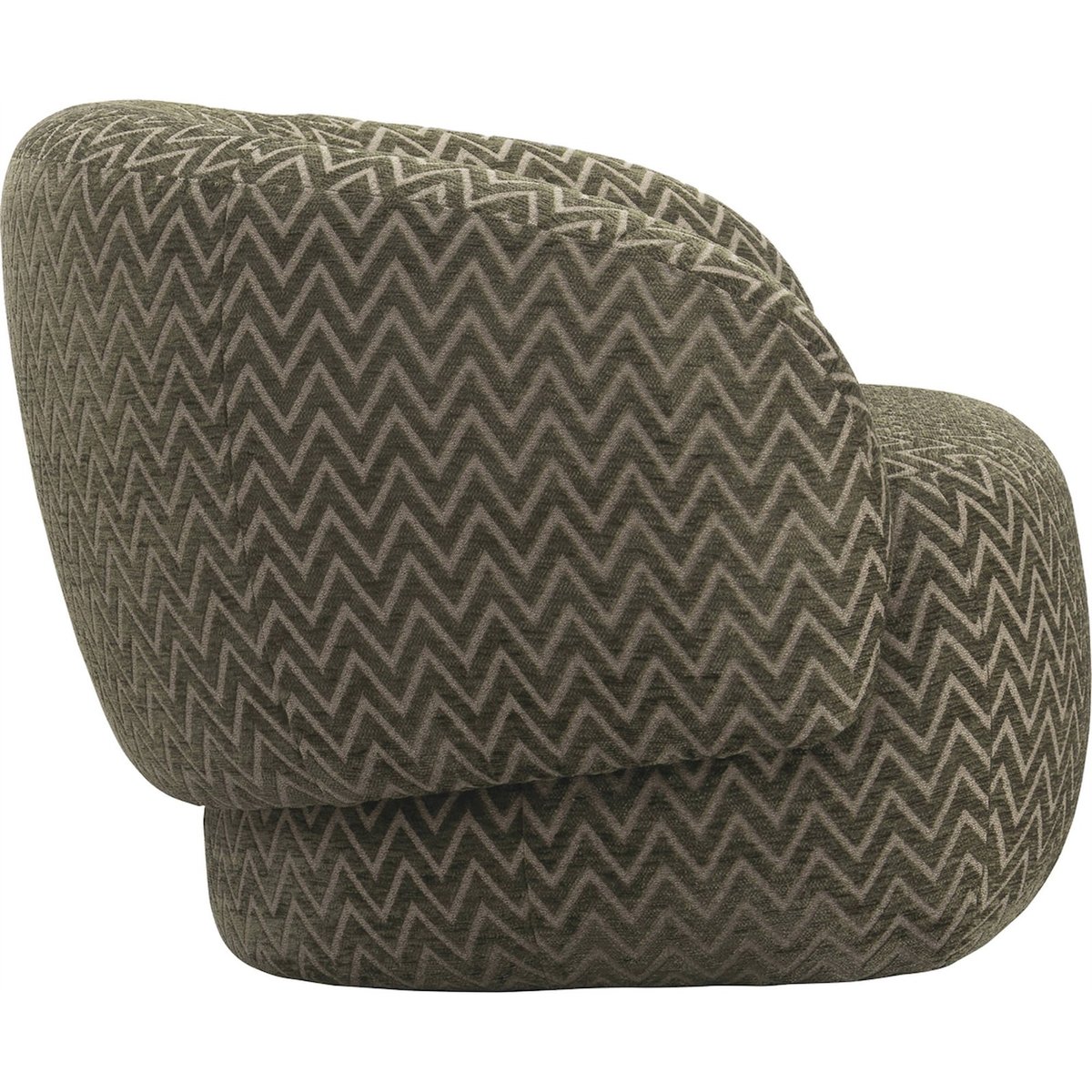 Fauteuil lounge à motif chevron vert mousse chevron beige, RECOLLECTION