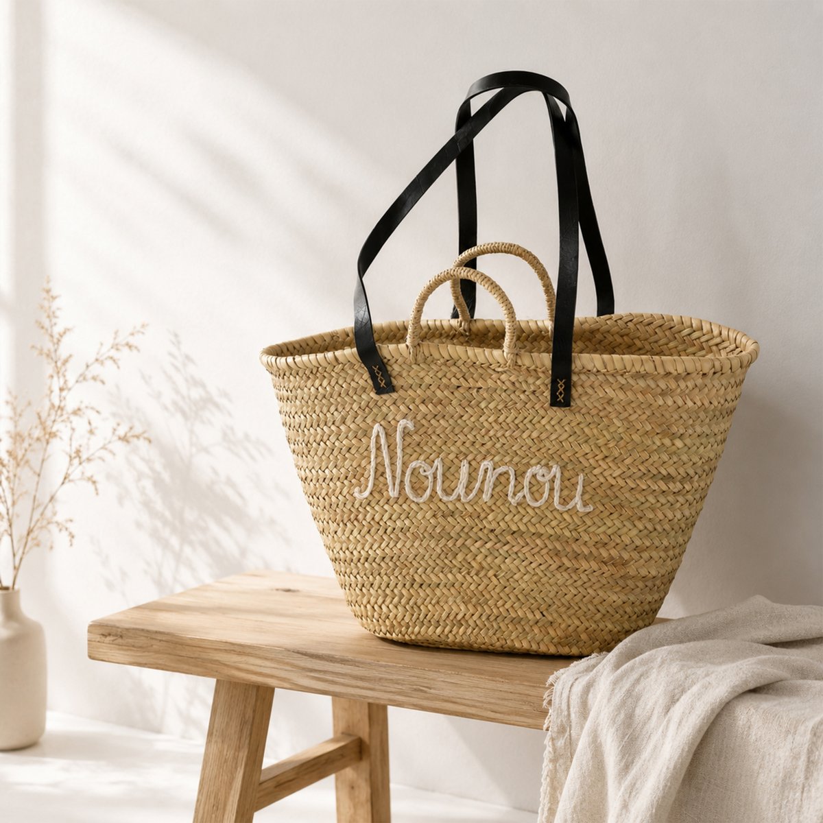 Panier NOUNOU - LOJI blanc, HOME MAISON