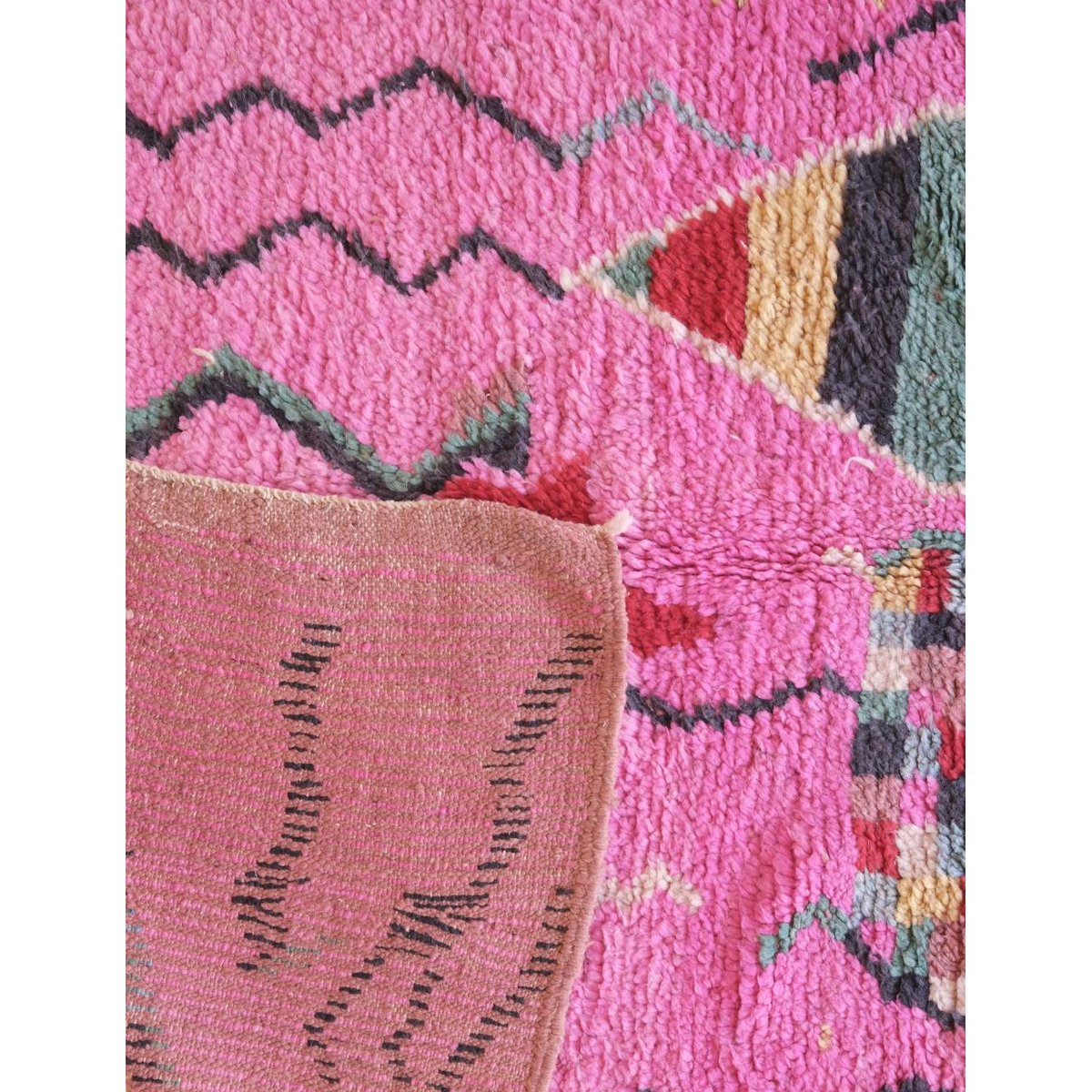 Tapis berbère marocain en laine 171 x 261 cm rose poudrée, AFK LIVING